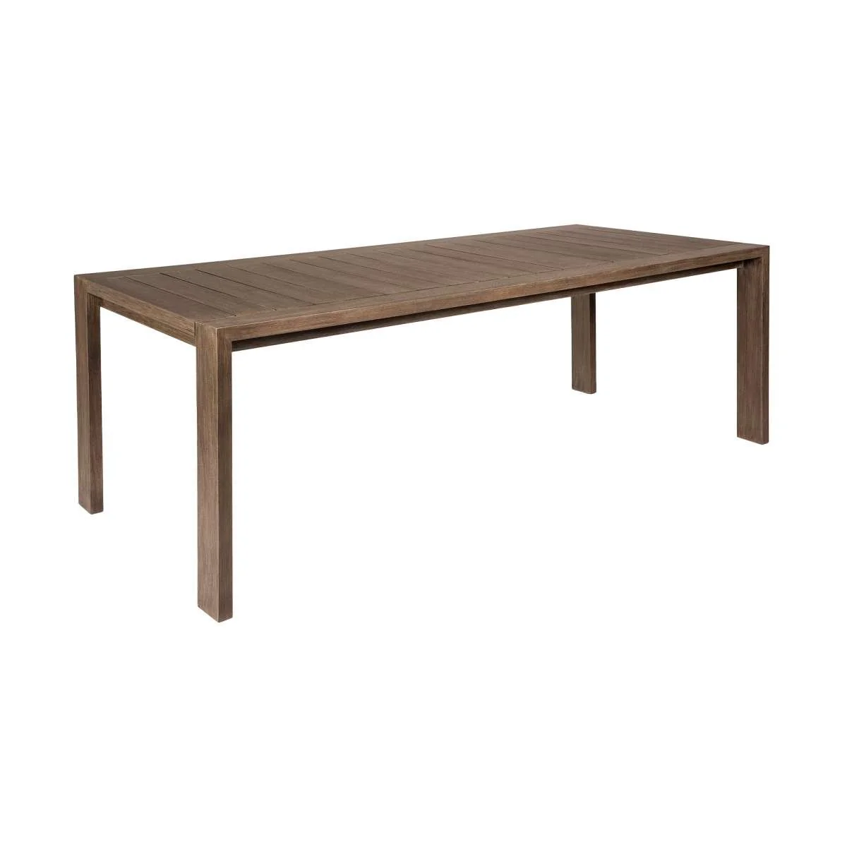 Relic Outdoor Patio Dining Table in Weathered Eucalyptus Wood By Armen Living - Image 3
