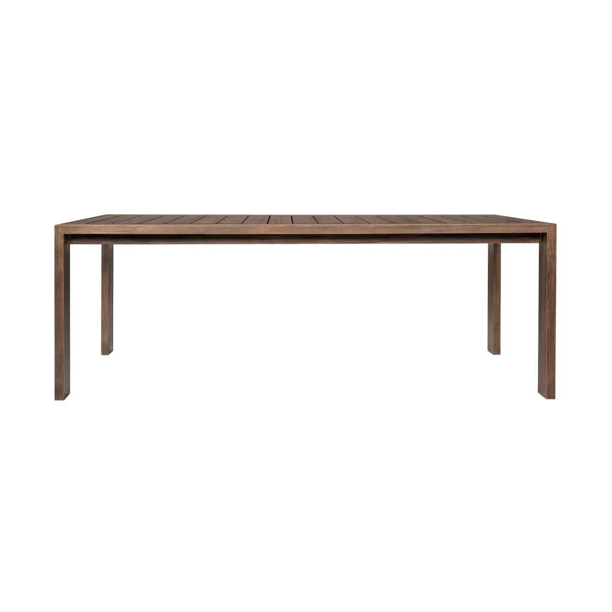 Relic Outdoor Patio Dining Table in Weathered Eucalyptus Wood By Armen Living - Image 4