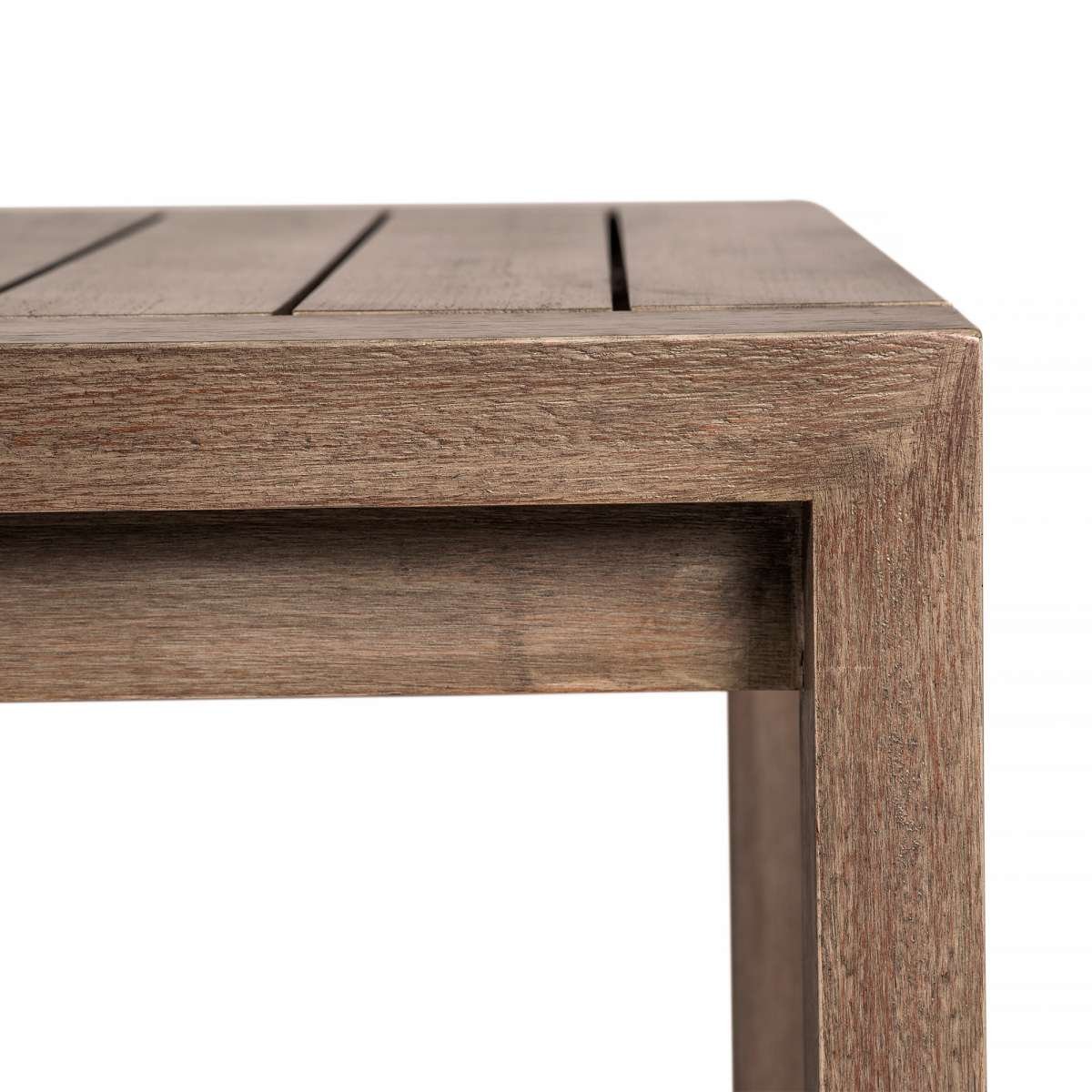 Relic Outdoor Patio Dining Table in Weathered Eucalyptus Wood By Armen Living - Image 6