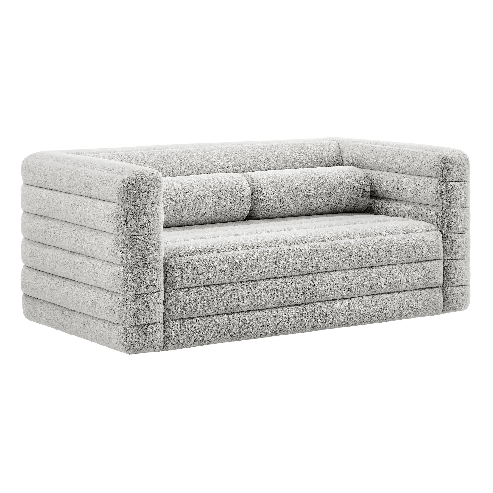 Relle Channel Tufted Boucle Upholstered Loveseat by Modway - Image 10