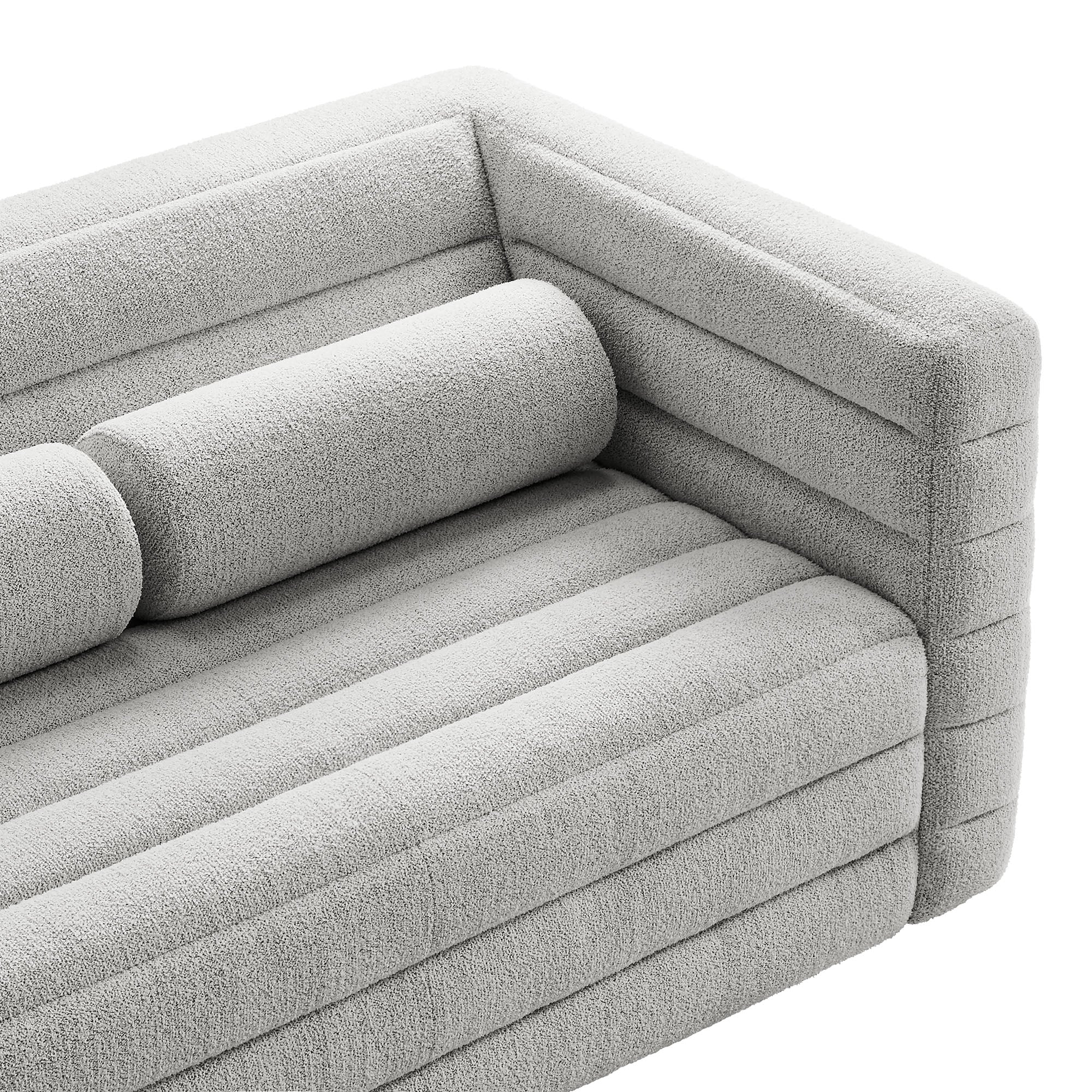 Relle Channel Tufted Boucle Upholstered Loveseat by Modway - Image 14