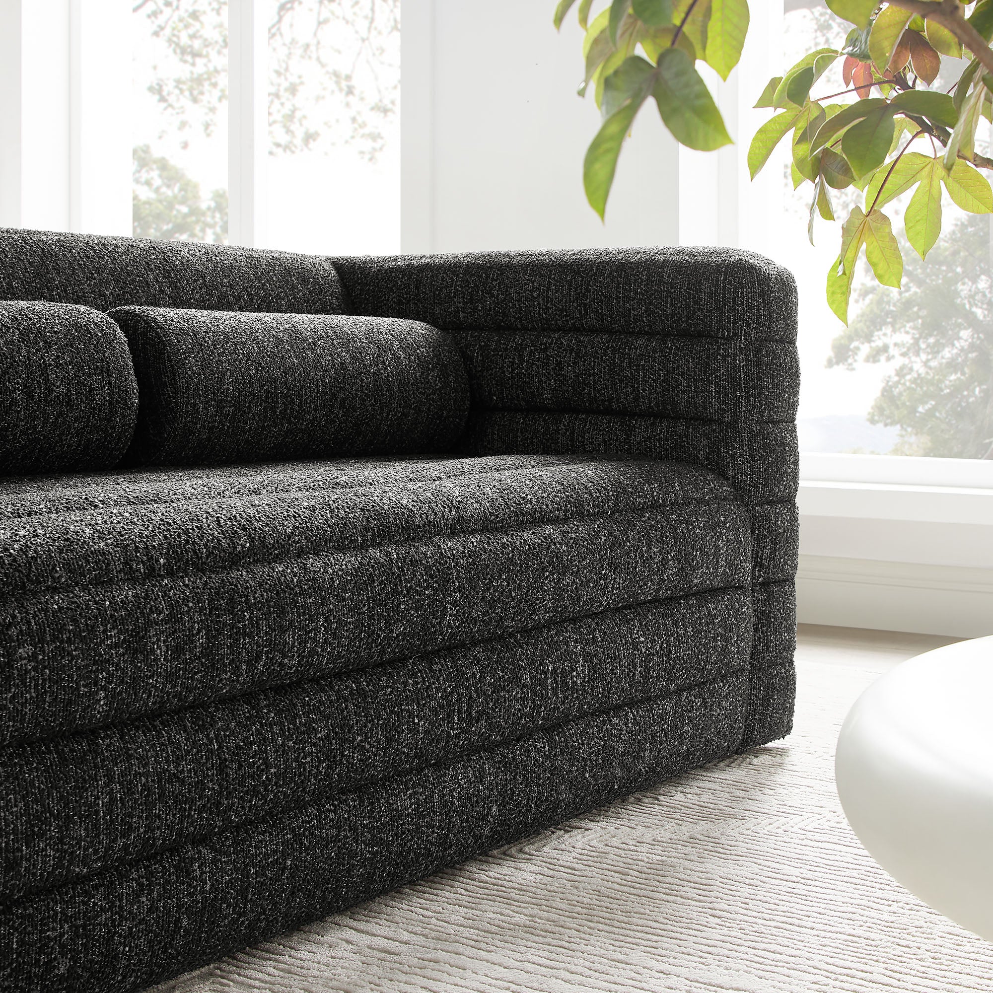 Relle Channel Tufted Boucle Upholstered Loveseat by Modway - Image 7