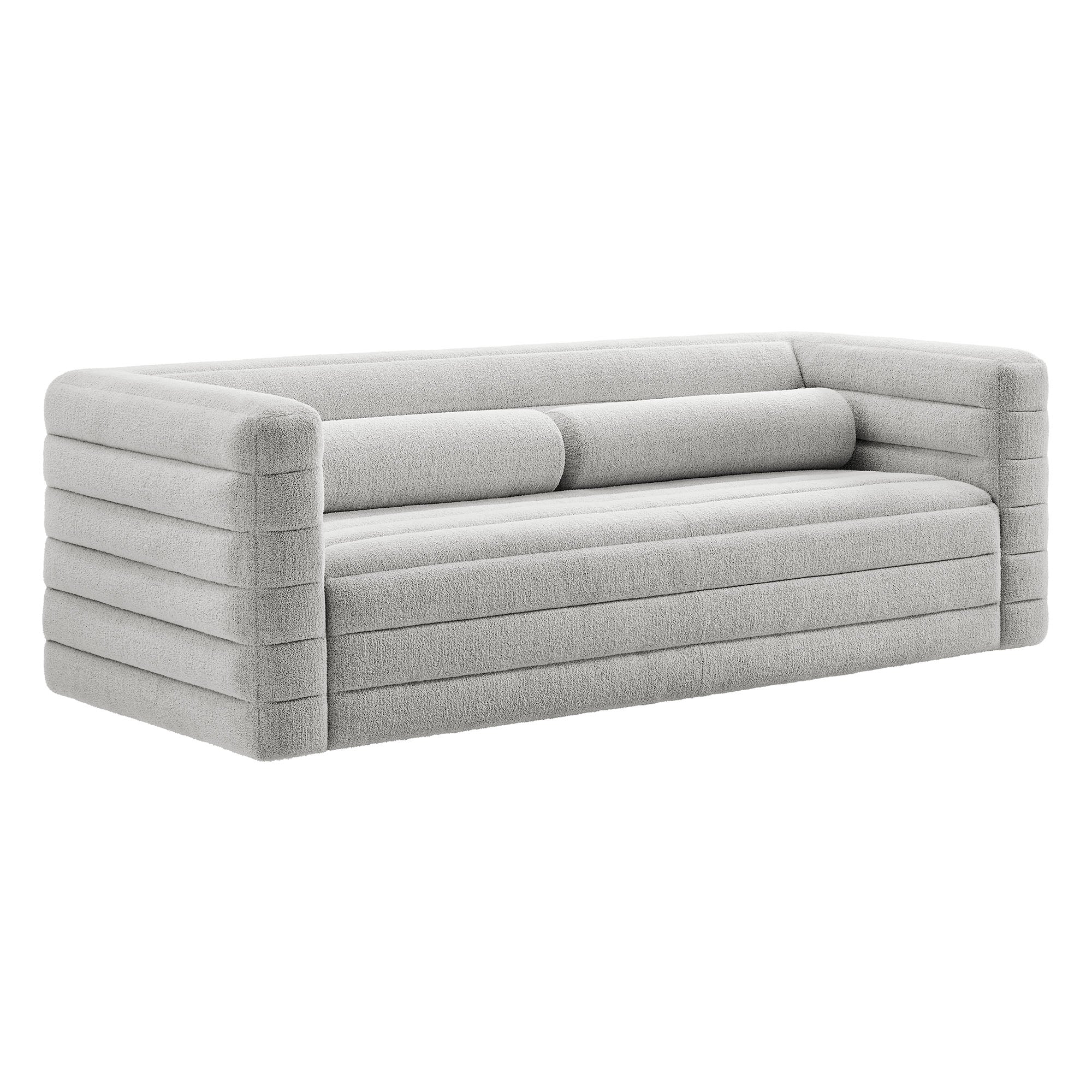 Relle Channel Tufted Boucle Upholstered Sofa by Modway - Image 10