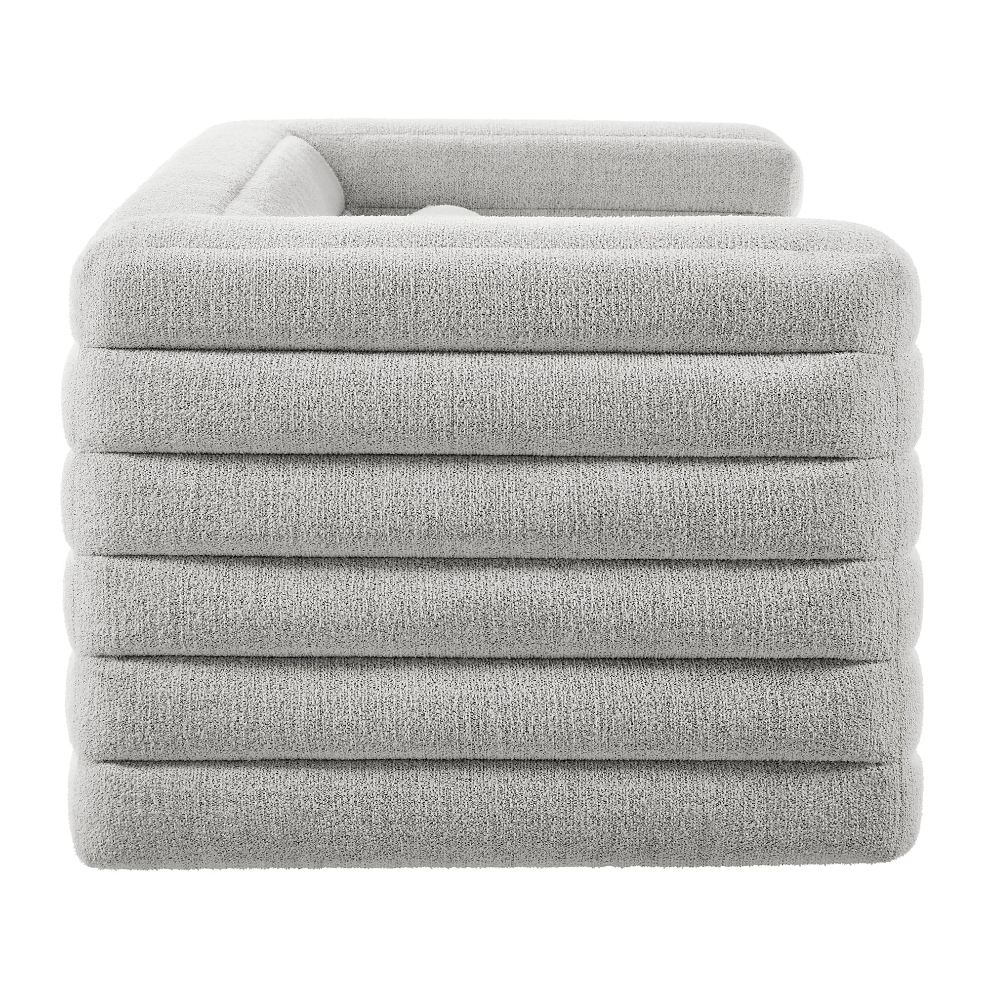 Relle Channel Tufted Boucle Upholstered Sofa by Modway - Image 11