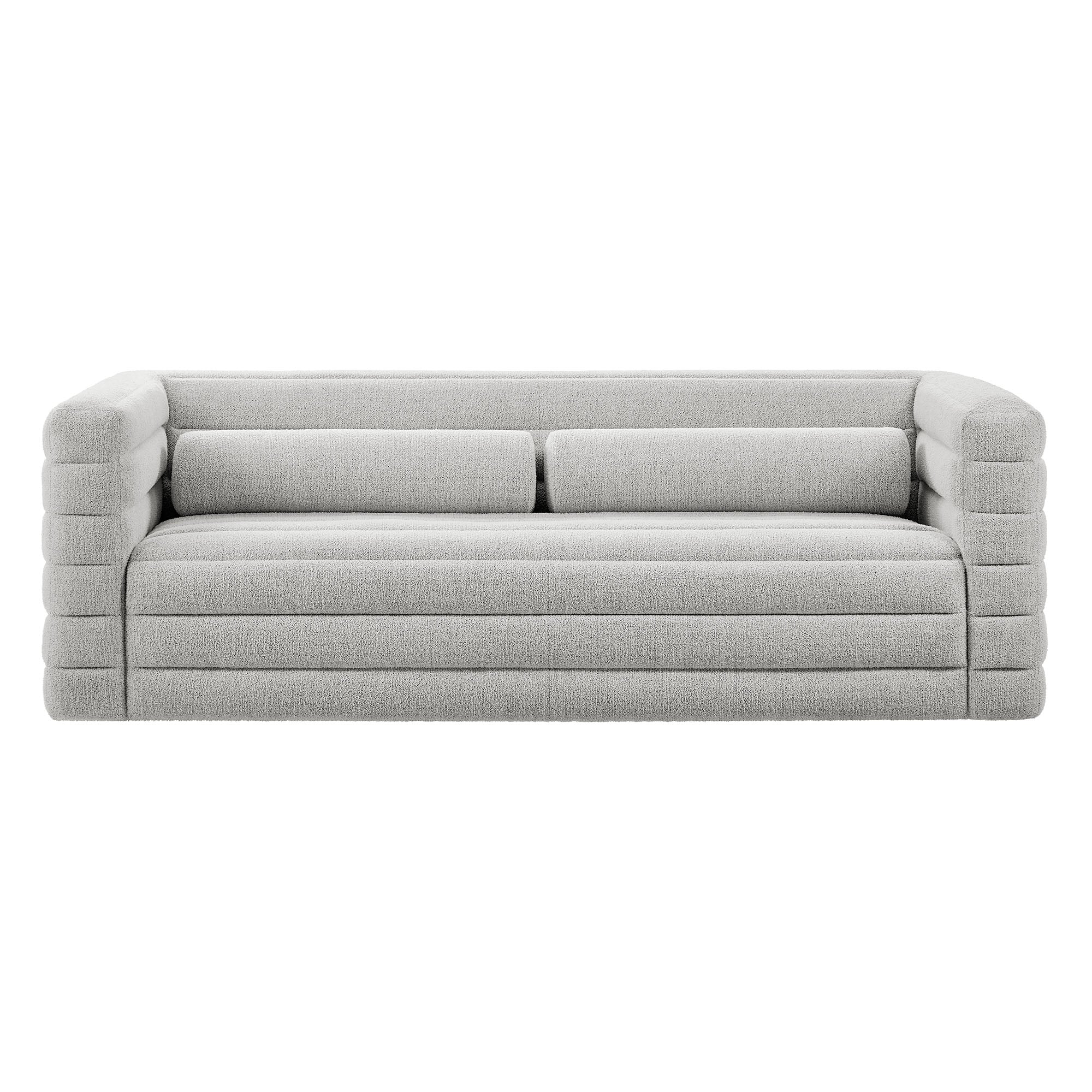 Relle Channel Tufted Boucle Upholstered Sofa by Modway - Image 13