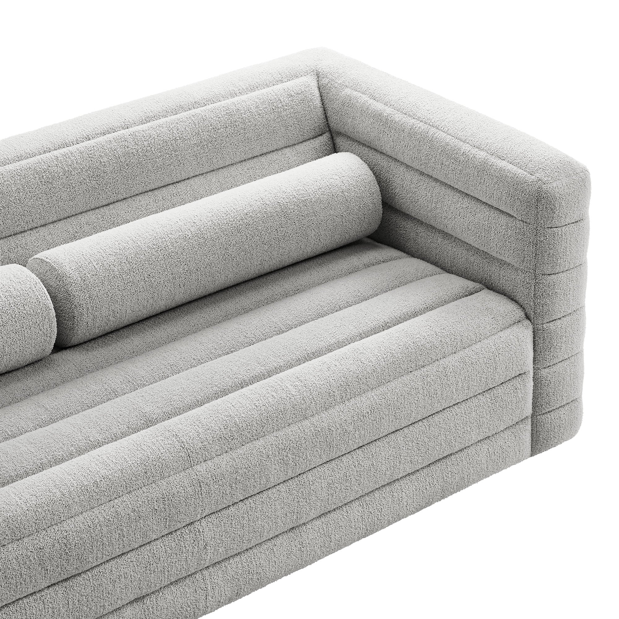 Relle Channel Tufted Boucle Upholstered Sofa by Modway - Image 14