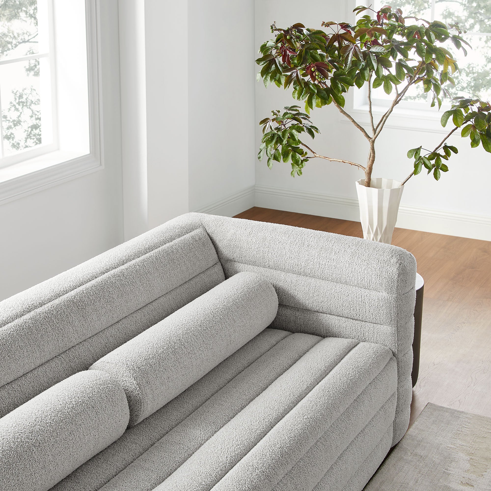 Relle Channel Tufted Boucle Upholstered Sofa by Modway - Image 15
