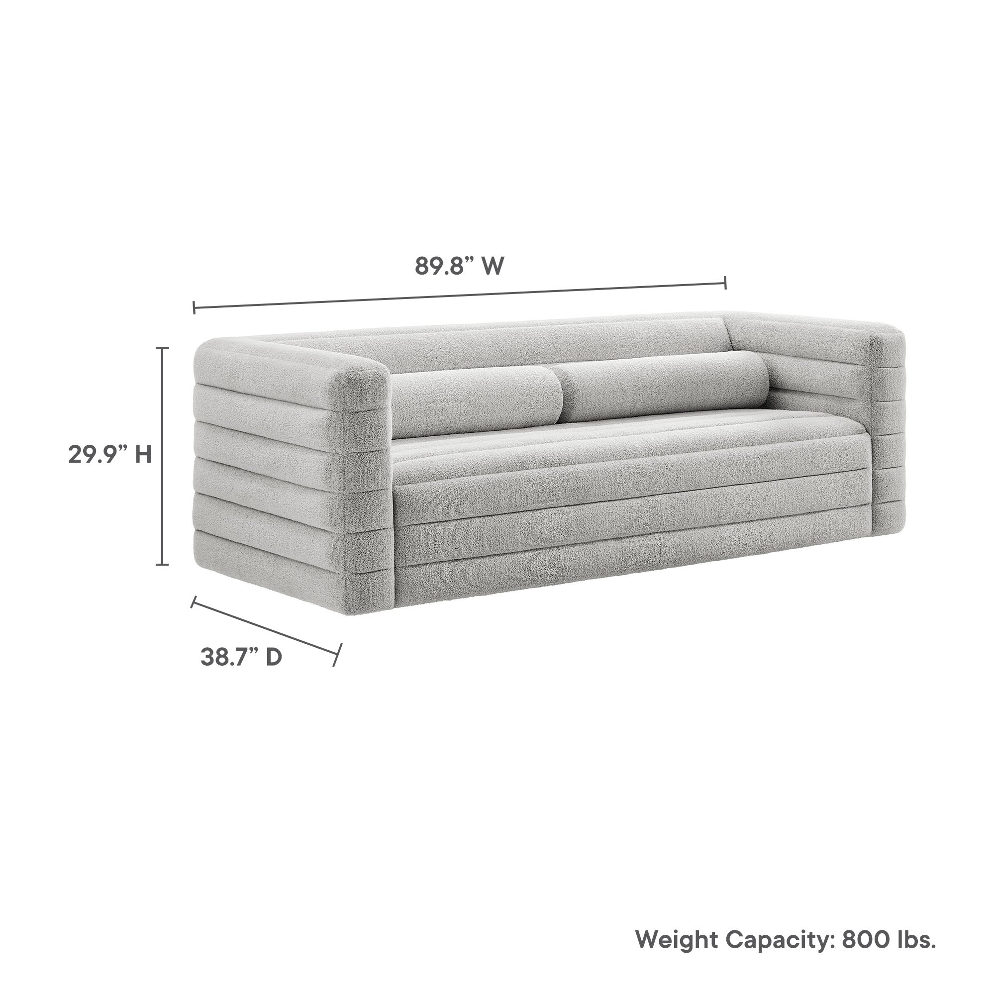 Relle Channel Tufted Boucle Upholstered Sofa by Modway - Image 18