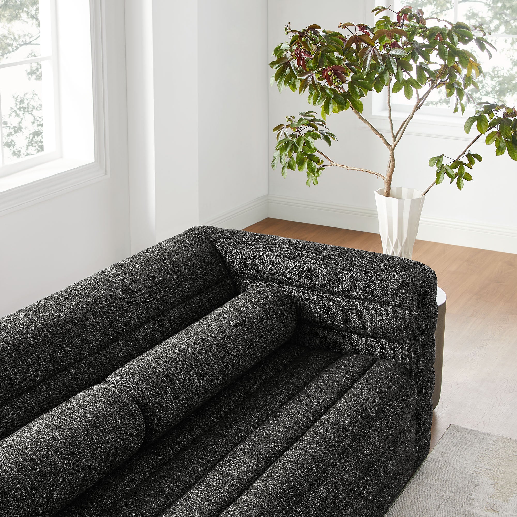 Relle Channel Tufted Boucle Upholstered Sofa by Modway - Image 7