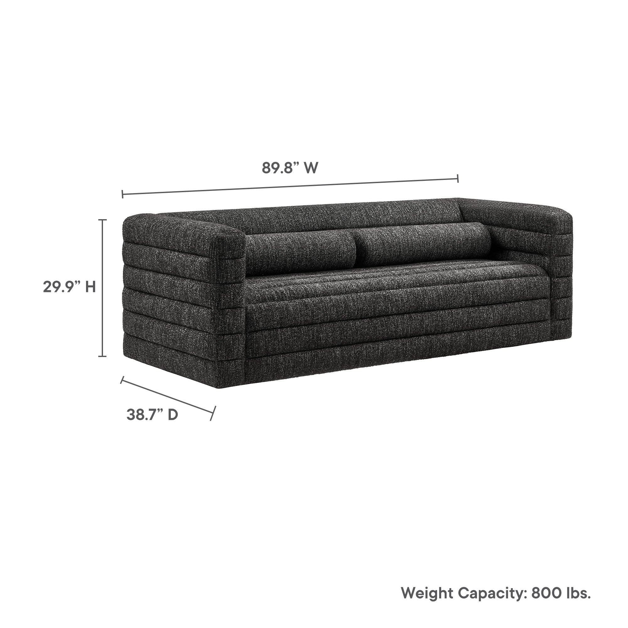 Relle Channel Tufted Boucle Upholstered Sofa by Modway - Image 9