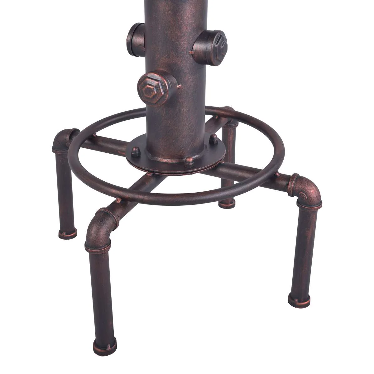 Remy Adjustable Height Pine Wood and Copper Backless Bar Stool By Armen Living - Image 4
