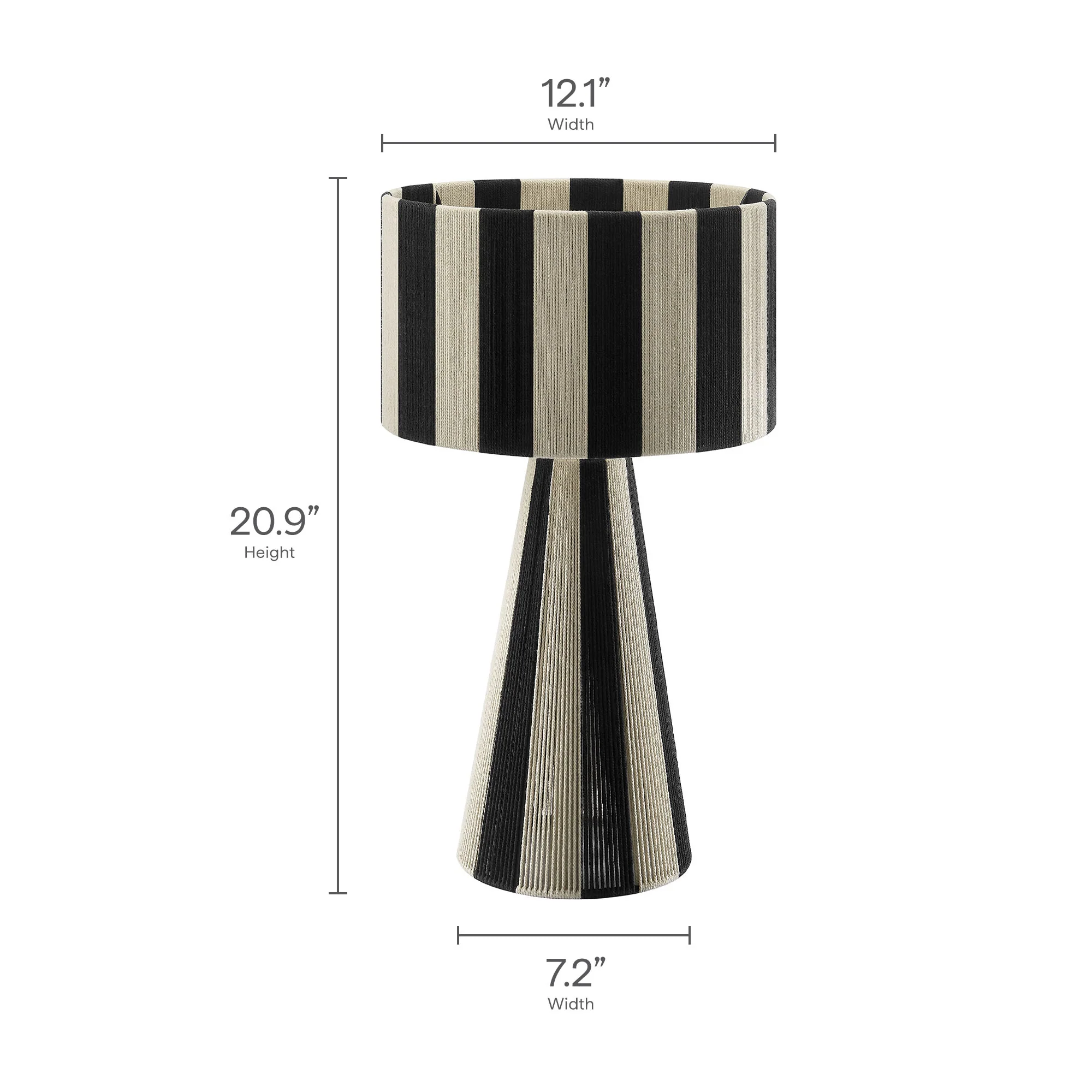 Renae Handwoven Cotton Thread Striped Table Lamp by Modway - Image 10