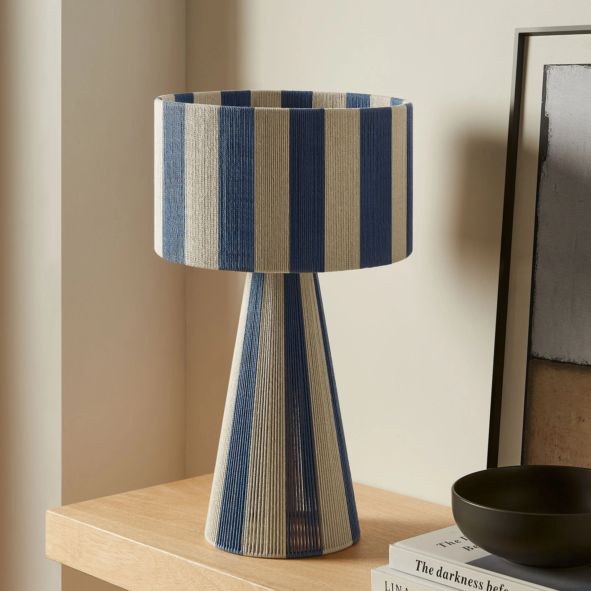 Renae Handwoven Cotton Thread Striped Table Lamp by Modway - Image 17