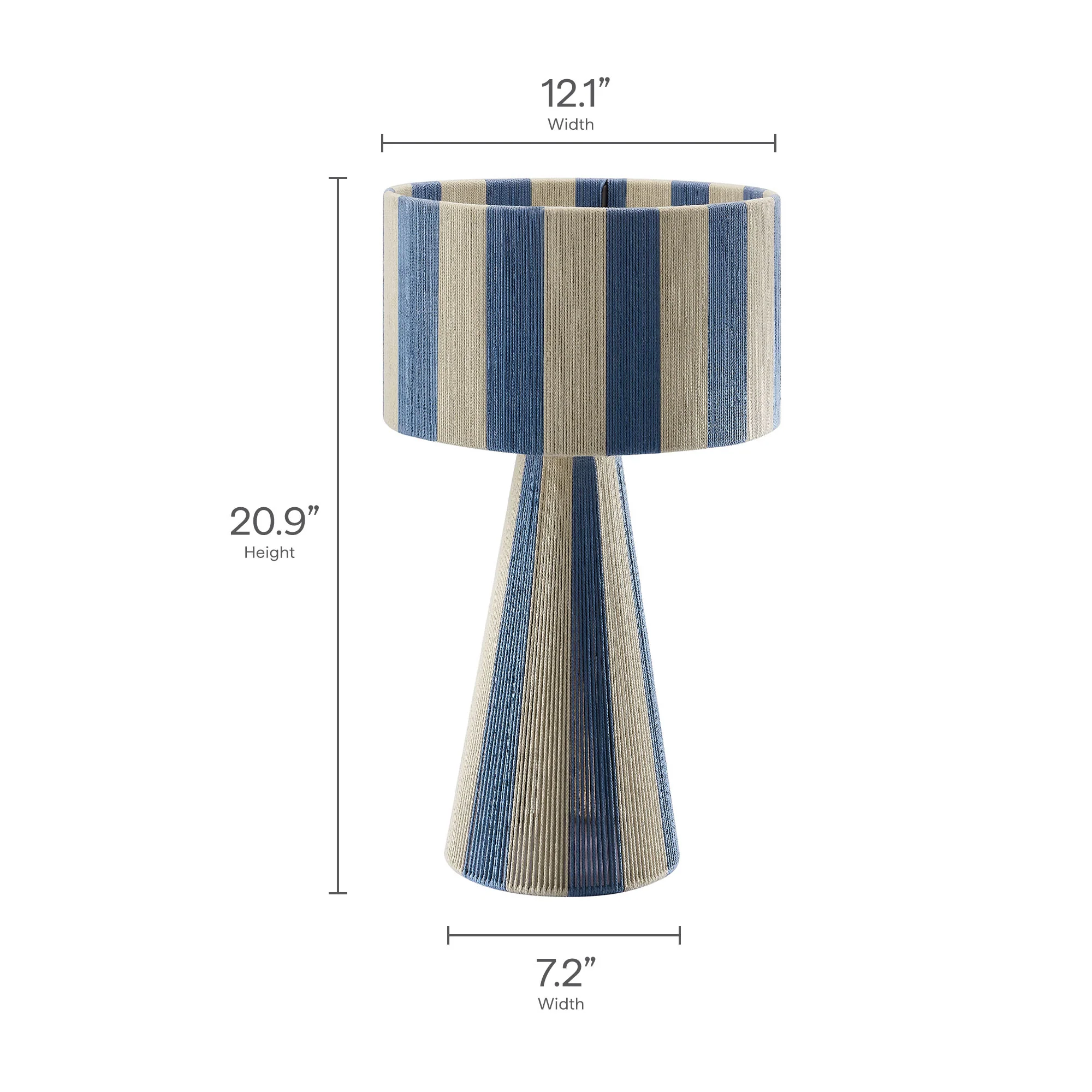 Renae Handwoven Cotton Thread Striped Table Lamp by Modway - Image 20