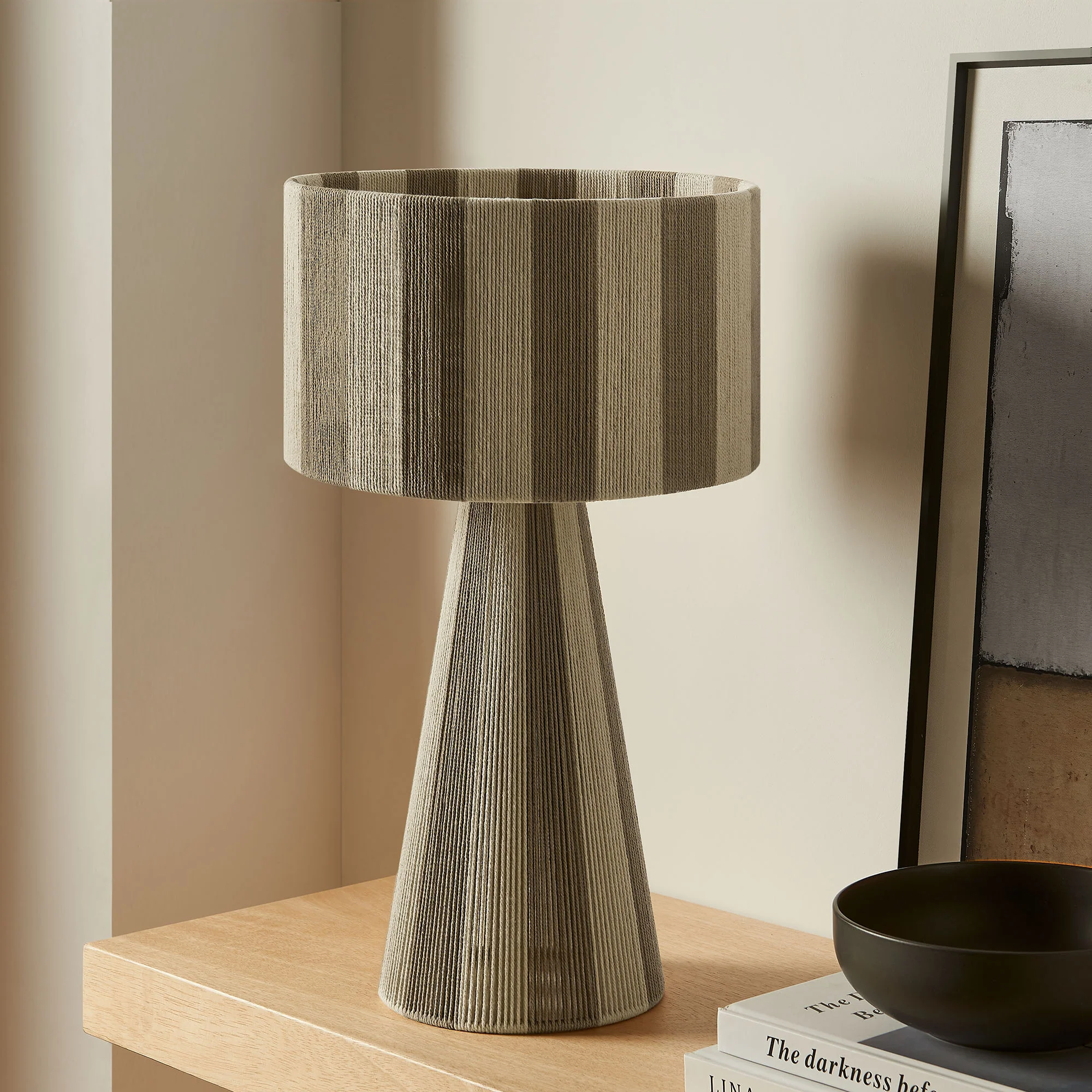 Renae Handwoven Cotton Thread Striped Table Lamp by Modway - Image 27
