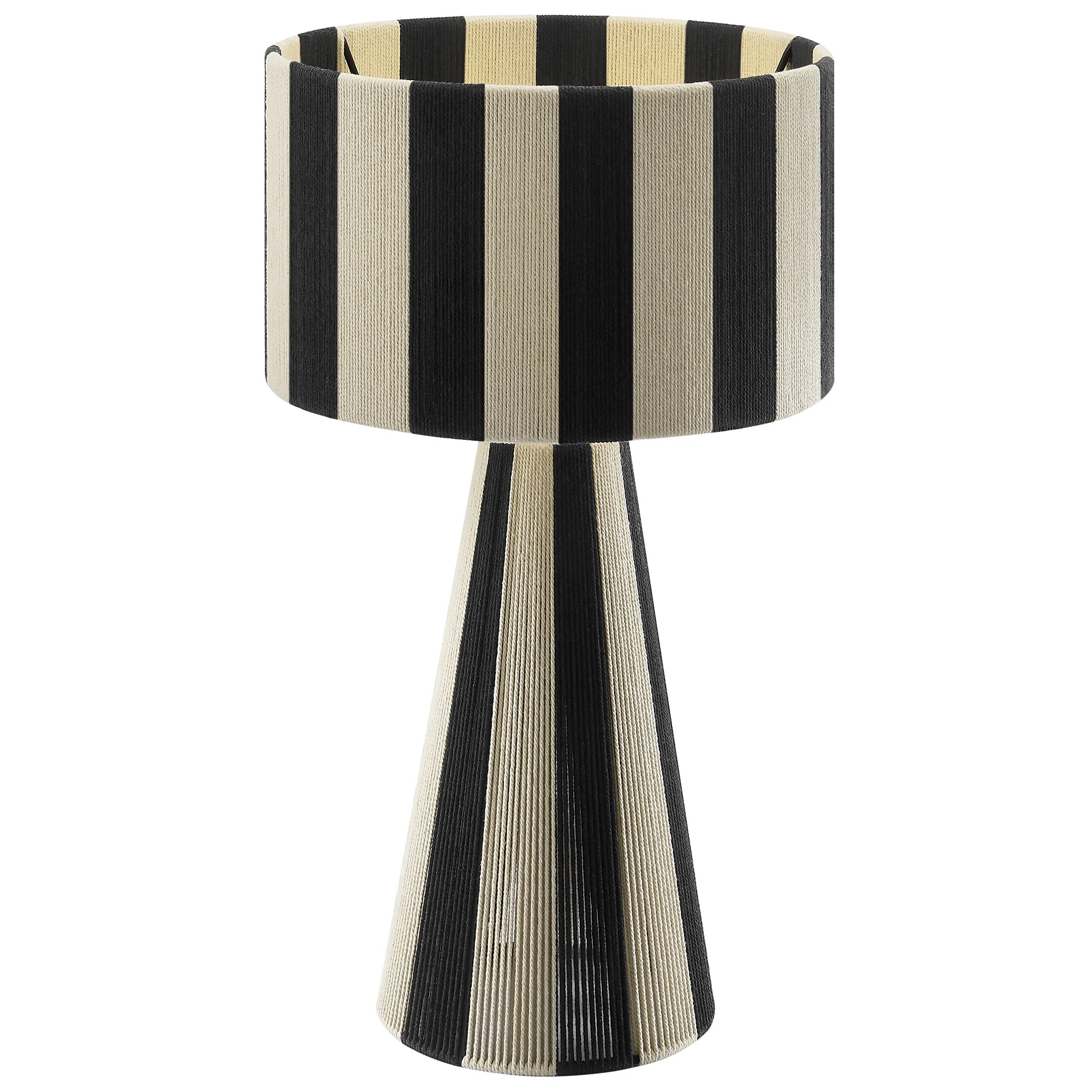 Renae Handwoven Cotton Thread Striped Table Lamp by Modway - Image 3