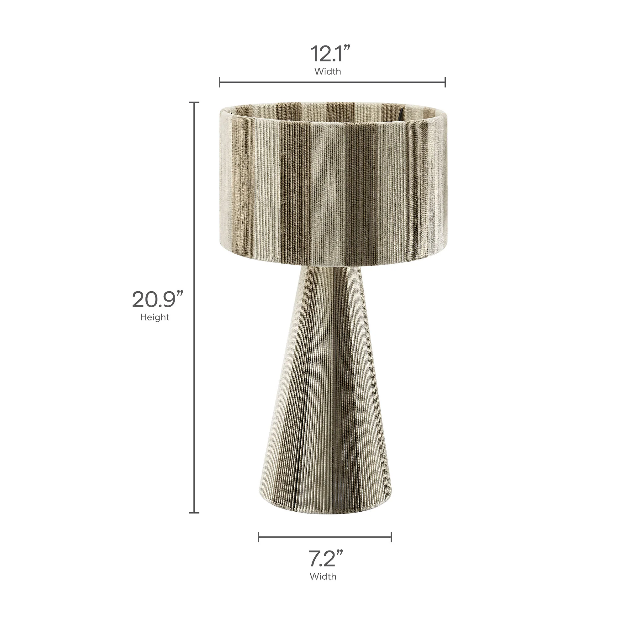 Renae Handwoven Cotton Thread Striped Table Lamp by Modway - Image 30