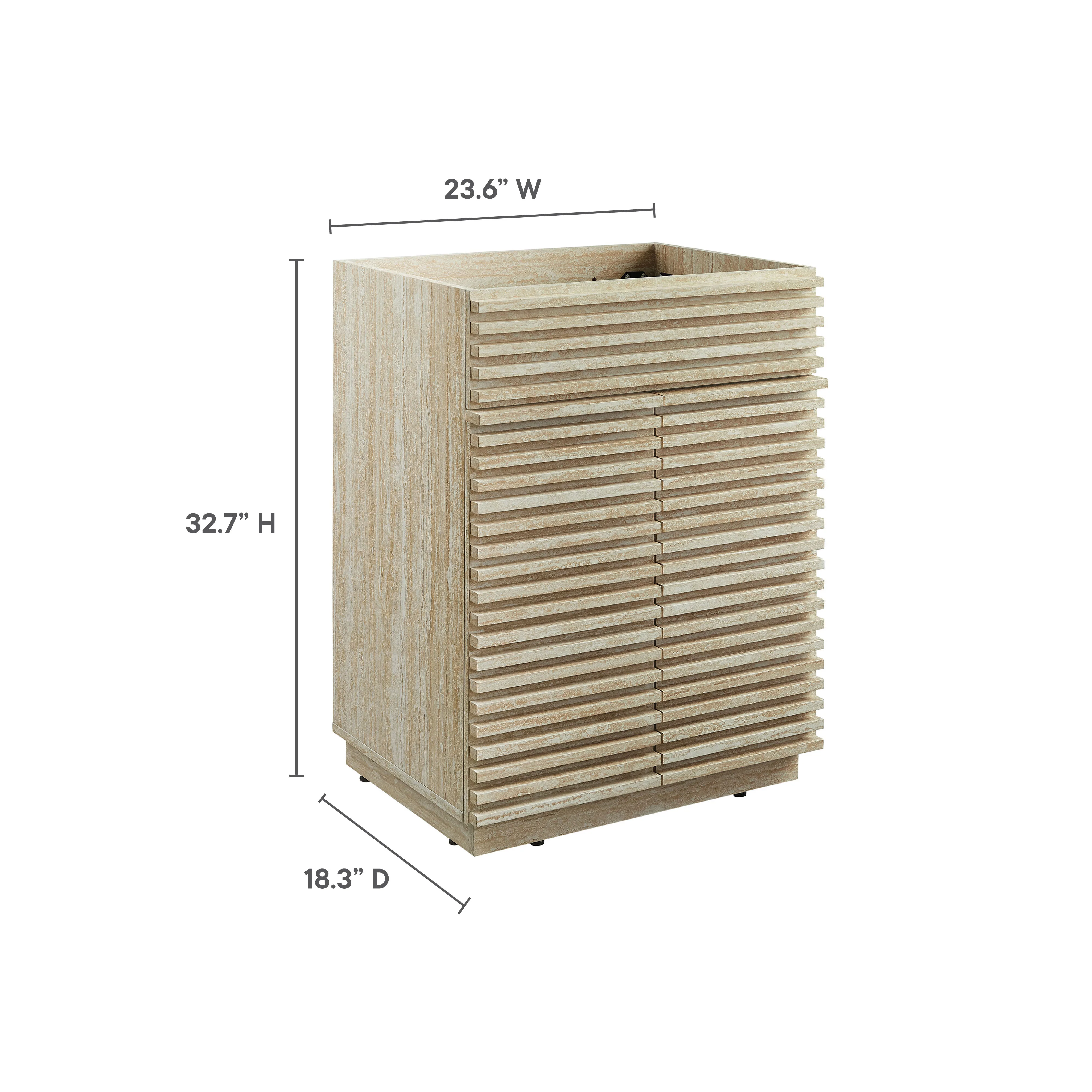 Render 24" Faux Travertine Bathroom Vanity Cabinet (Sink Not Included) by Modway - Image 10