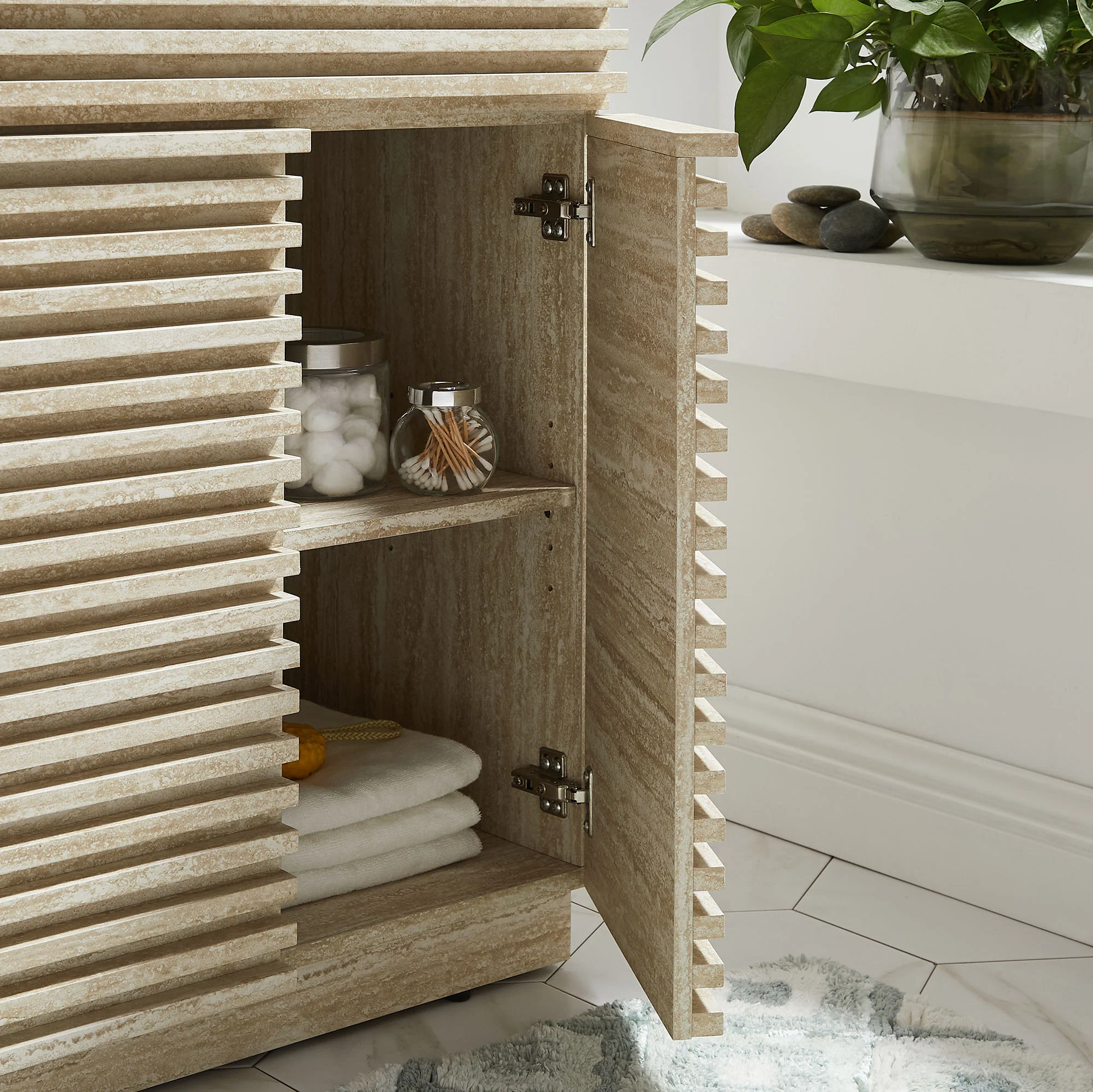 Render 24" Faux Travertine Bathroom Vanity Cabinet (Sink Not Included) by Modway - Image 8