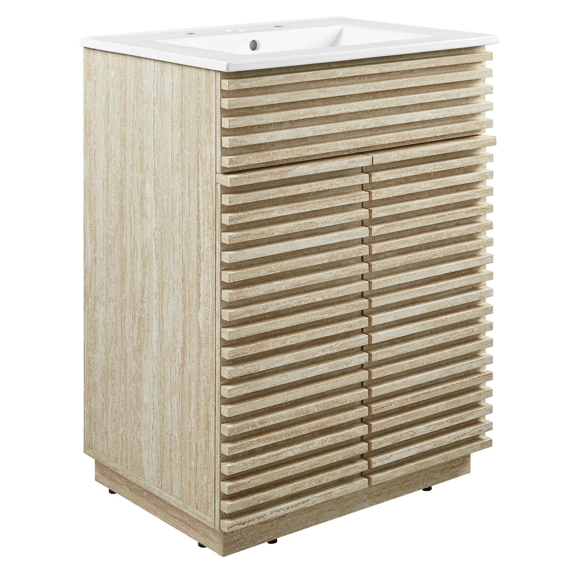 Render 24" Faux Travertine Bathroom Vanity With Sink by Modway - Image 2