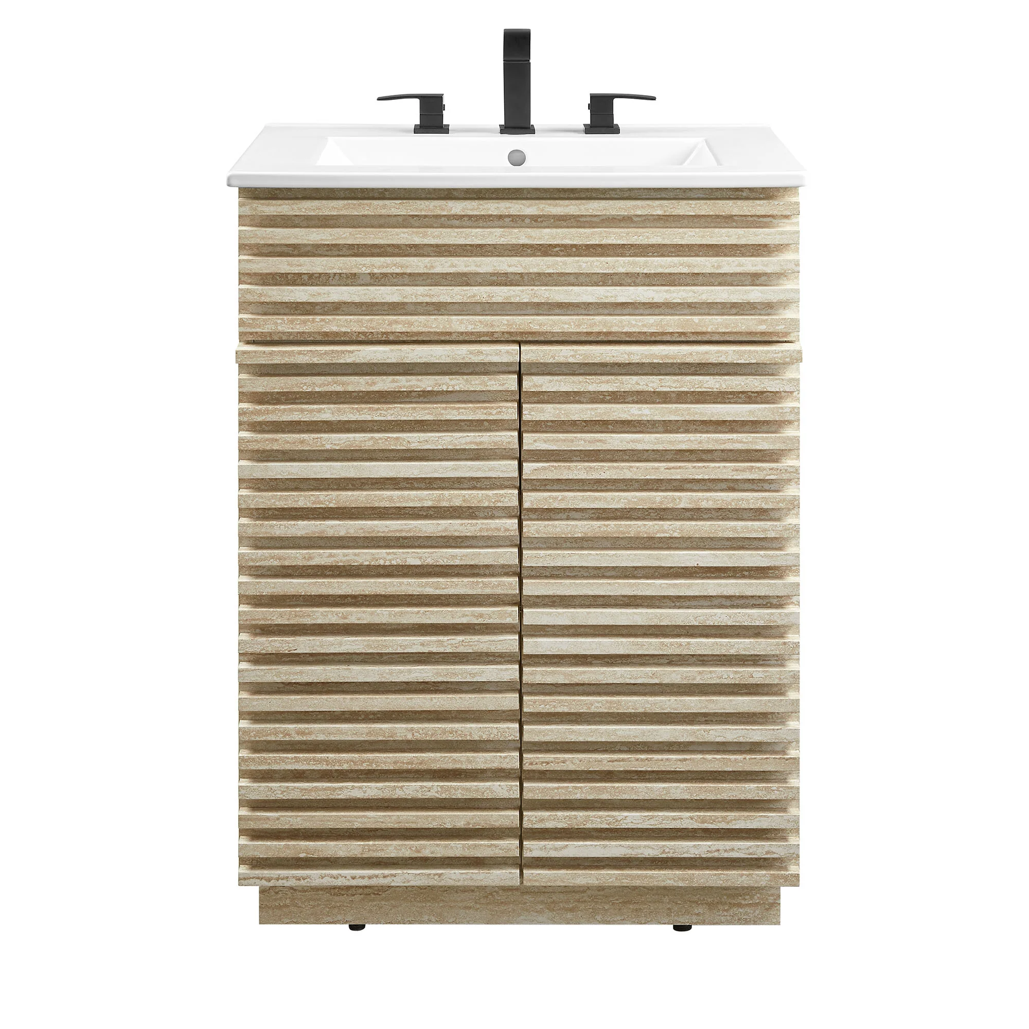Render 24" Faux Travertine Bathroom Vanity With Sink by Modway - Image 4