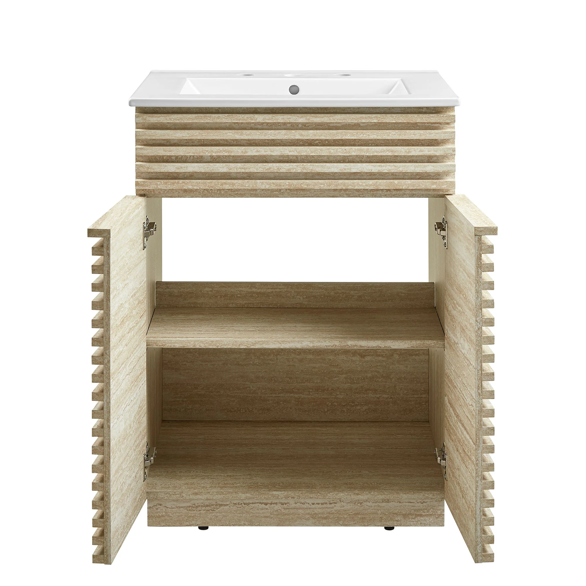 Render 24" Faux Travertine Bathroom Vanity With Sink by Modway - Image 5