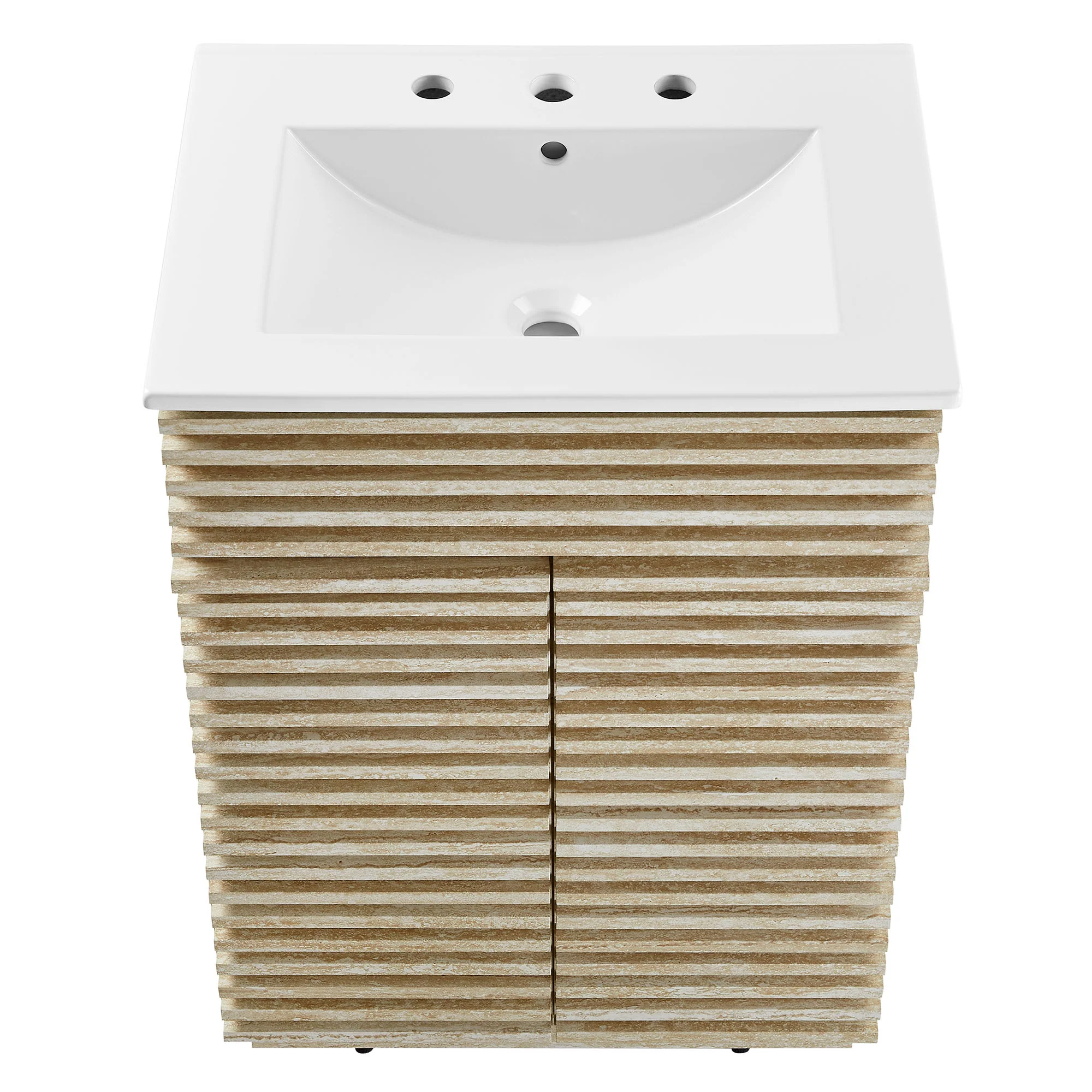 Render 24" Faux Travertine Bathroom Vanity With Sink by Modway - Image 6