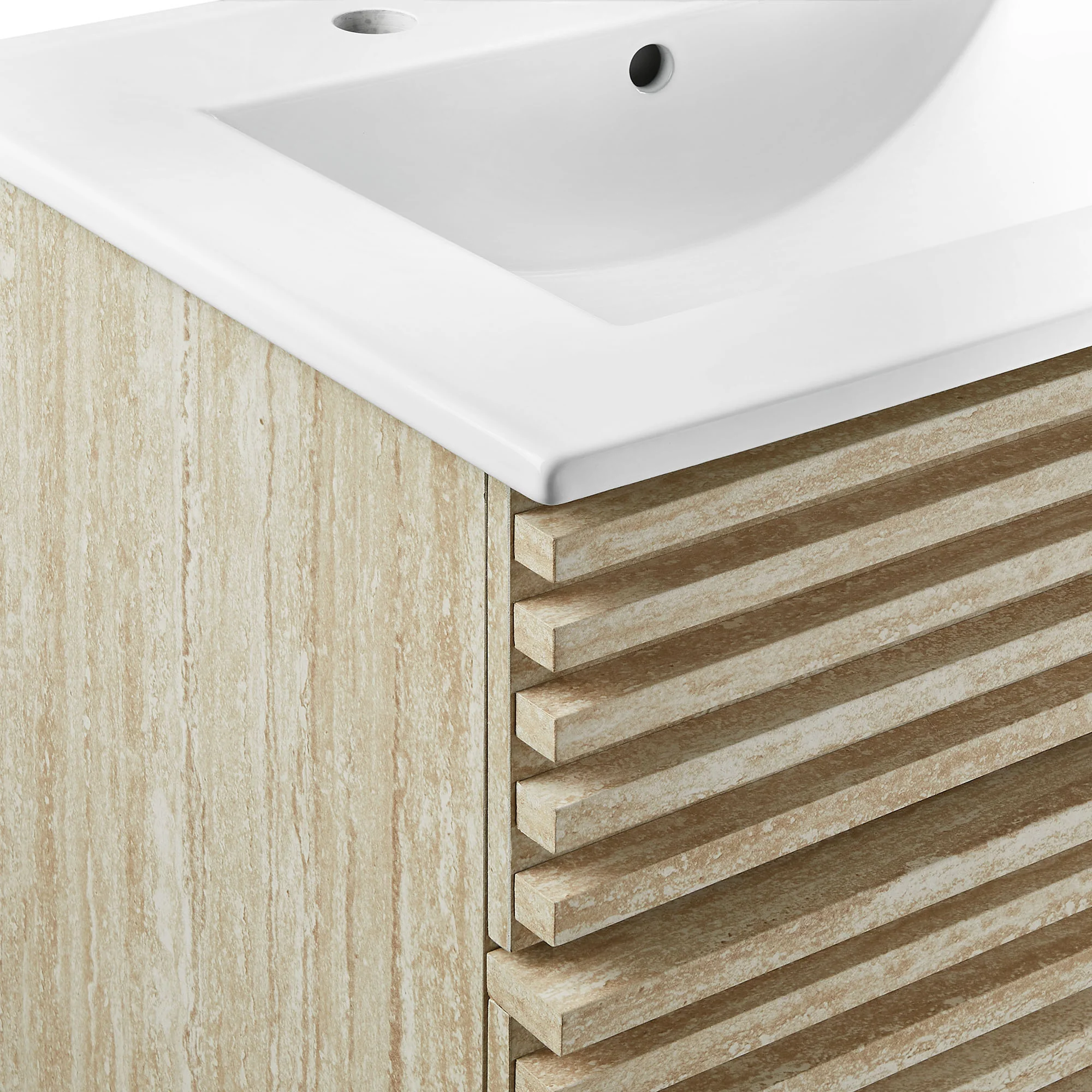 Render 24" Faux Travertine Bathroom Vanity With Sink by Modway - Image 7