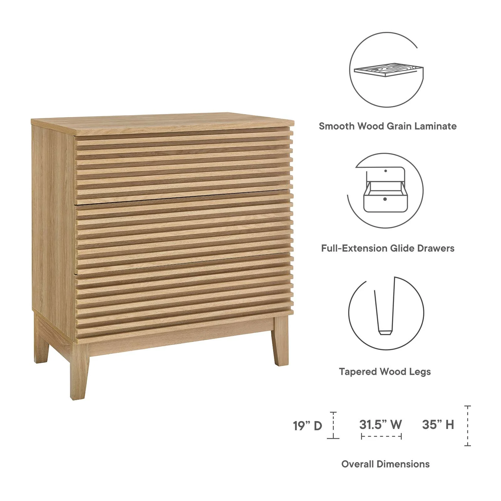 Render 3-Drawer Bachelor's Chest By Modway - MOD-6965 - Image 12