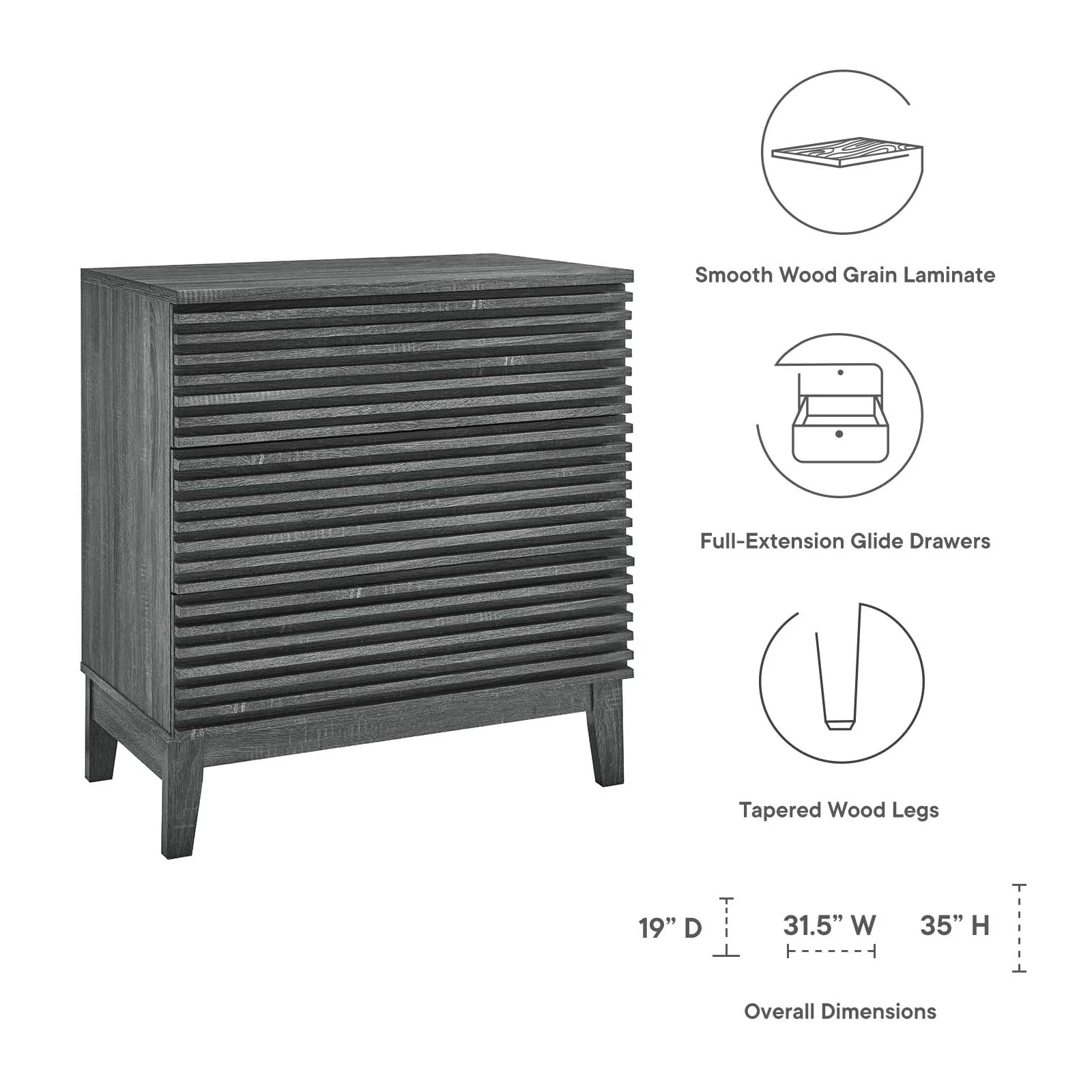 Render 3-Drawer Bachelor's Chest By Modway - MOD-6965 - Image 6