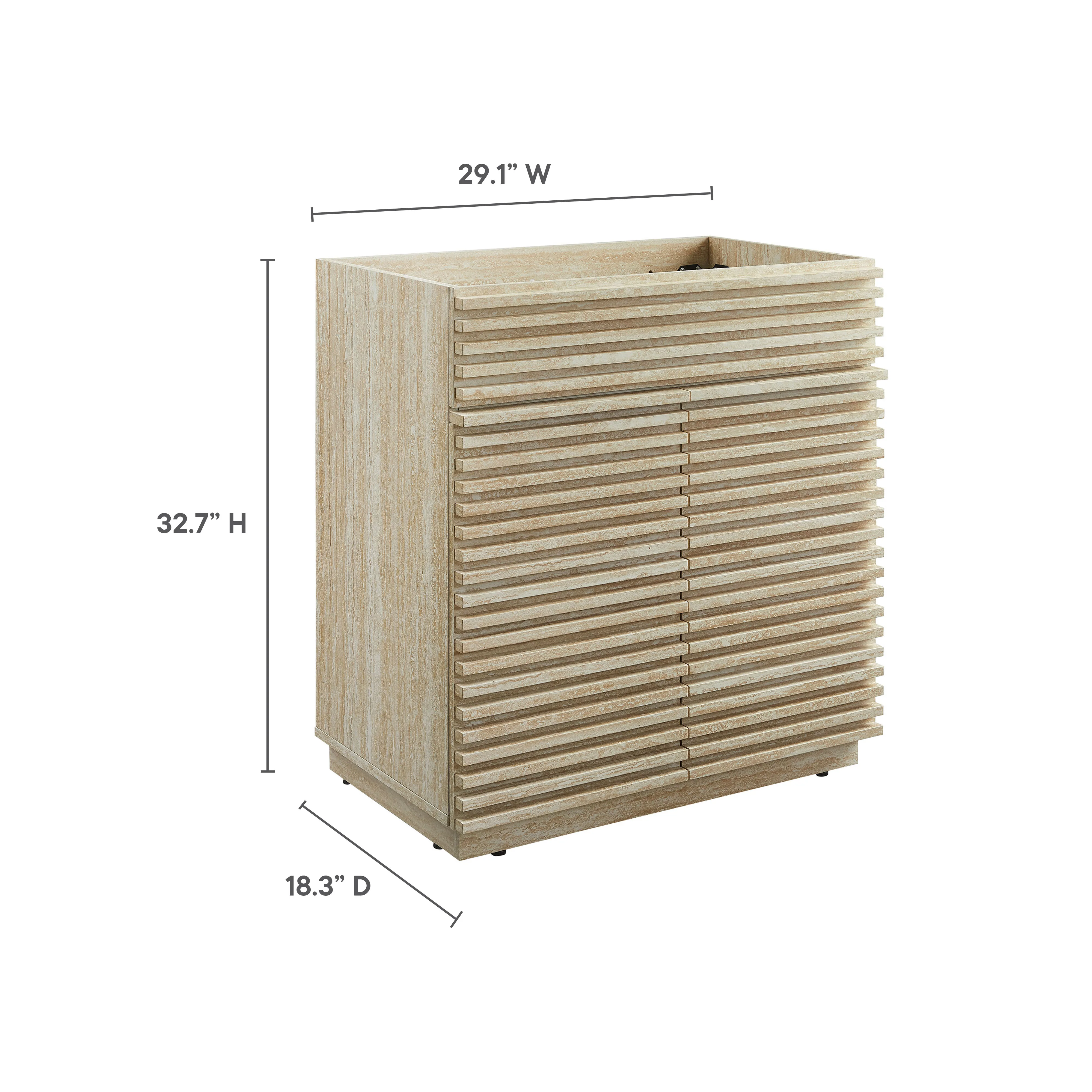 Render 30" Faux Travertine Bathroom Vanity Cabinet (Sink Not Included) by Modway - Image 10