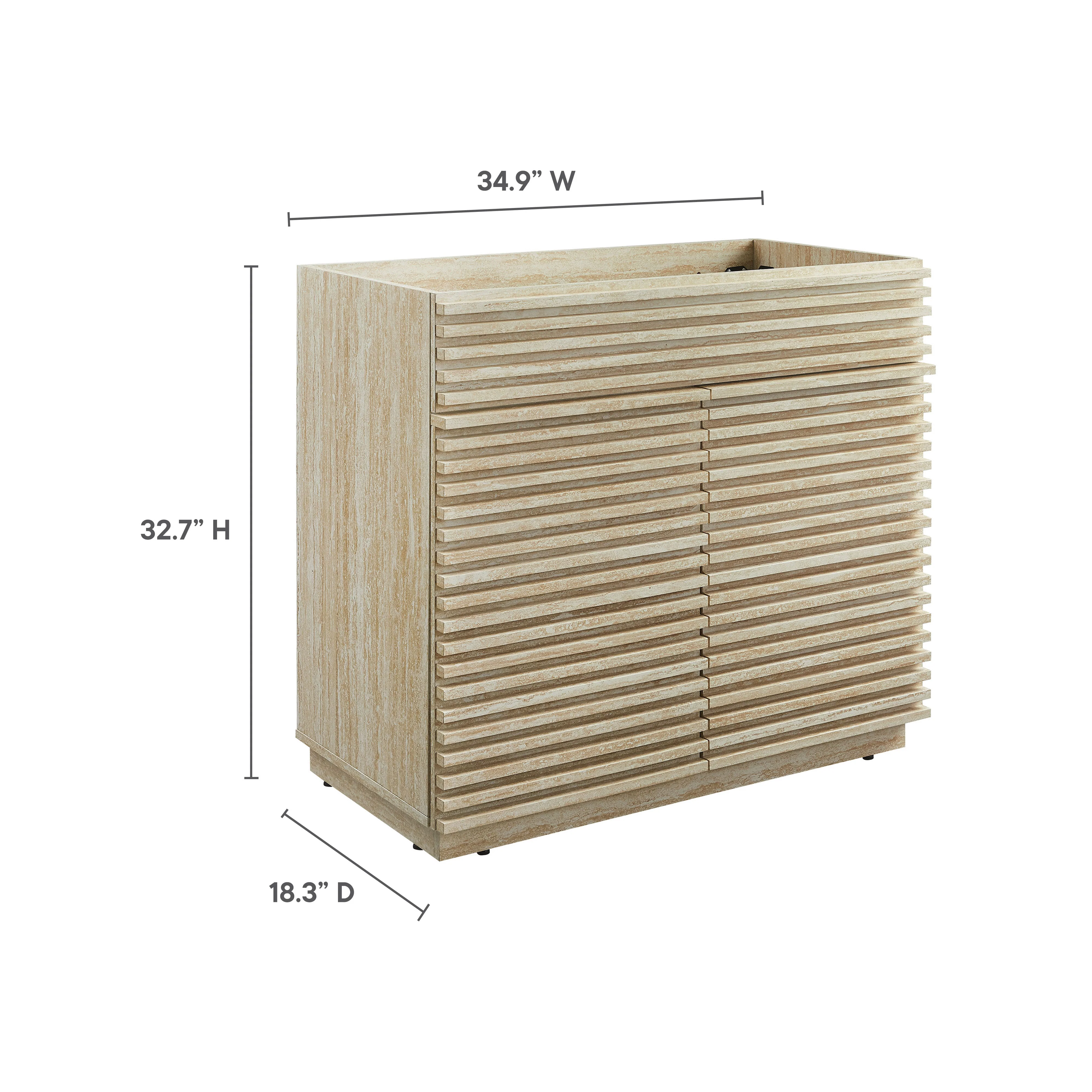 Render 36" Faux Travertine Bathroom Vanity Cabinet (Sink Not Included) by Modway - Image 10