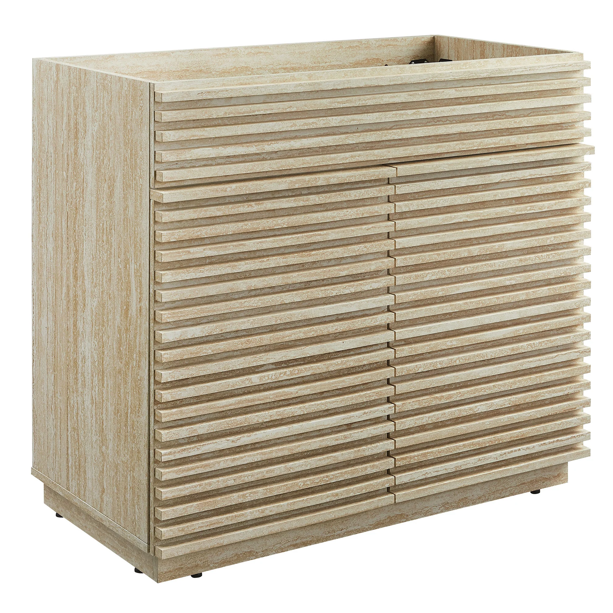 Render 36" Faux Travertine Bathroom Vanity Cabinet (Sink Not Included) by Modway - Image 2