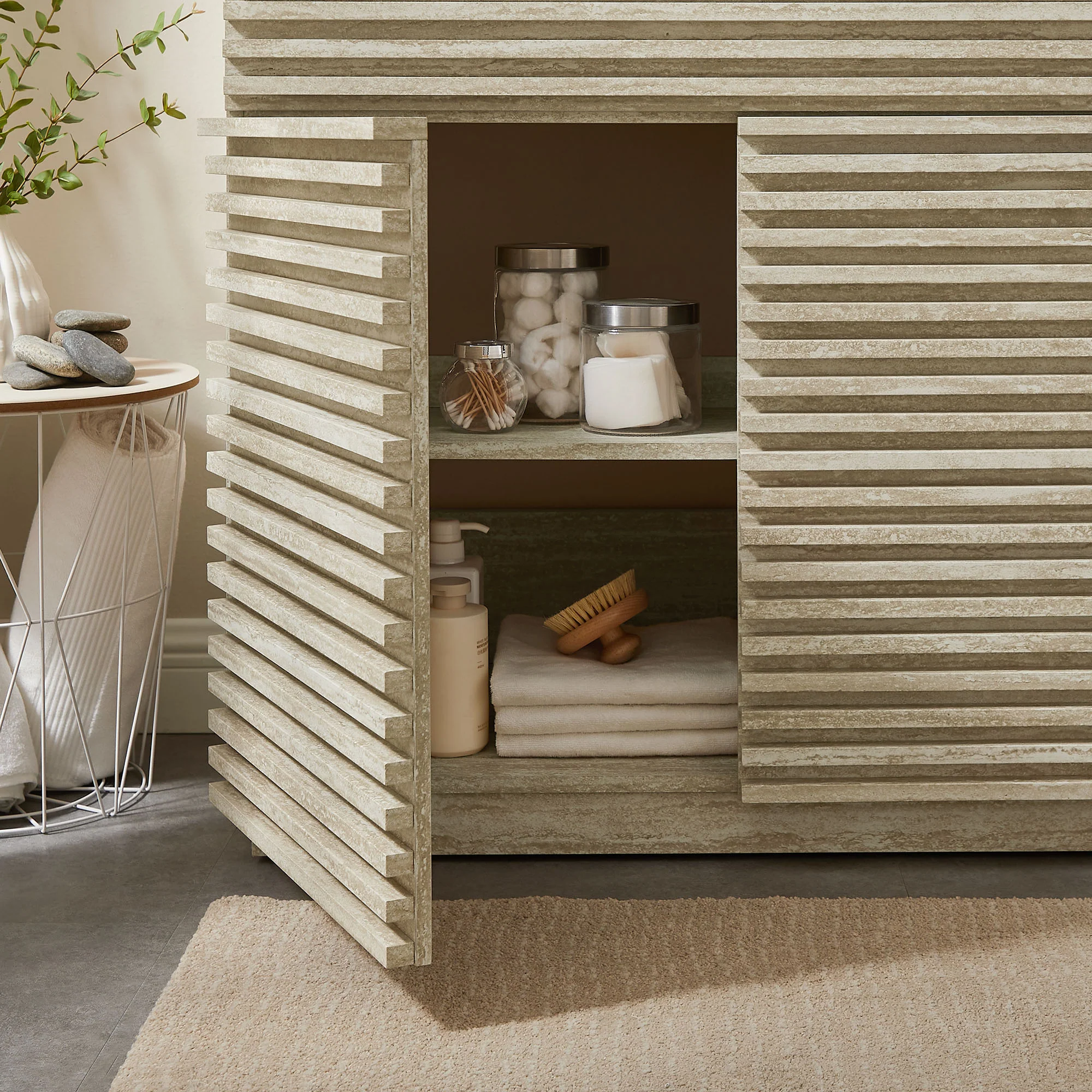 Render 36" Faux Travertine Bathroom Vanity Cabinet (Sink Not Included) by Modway - Image 8