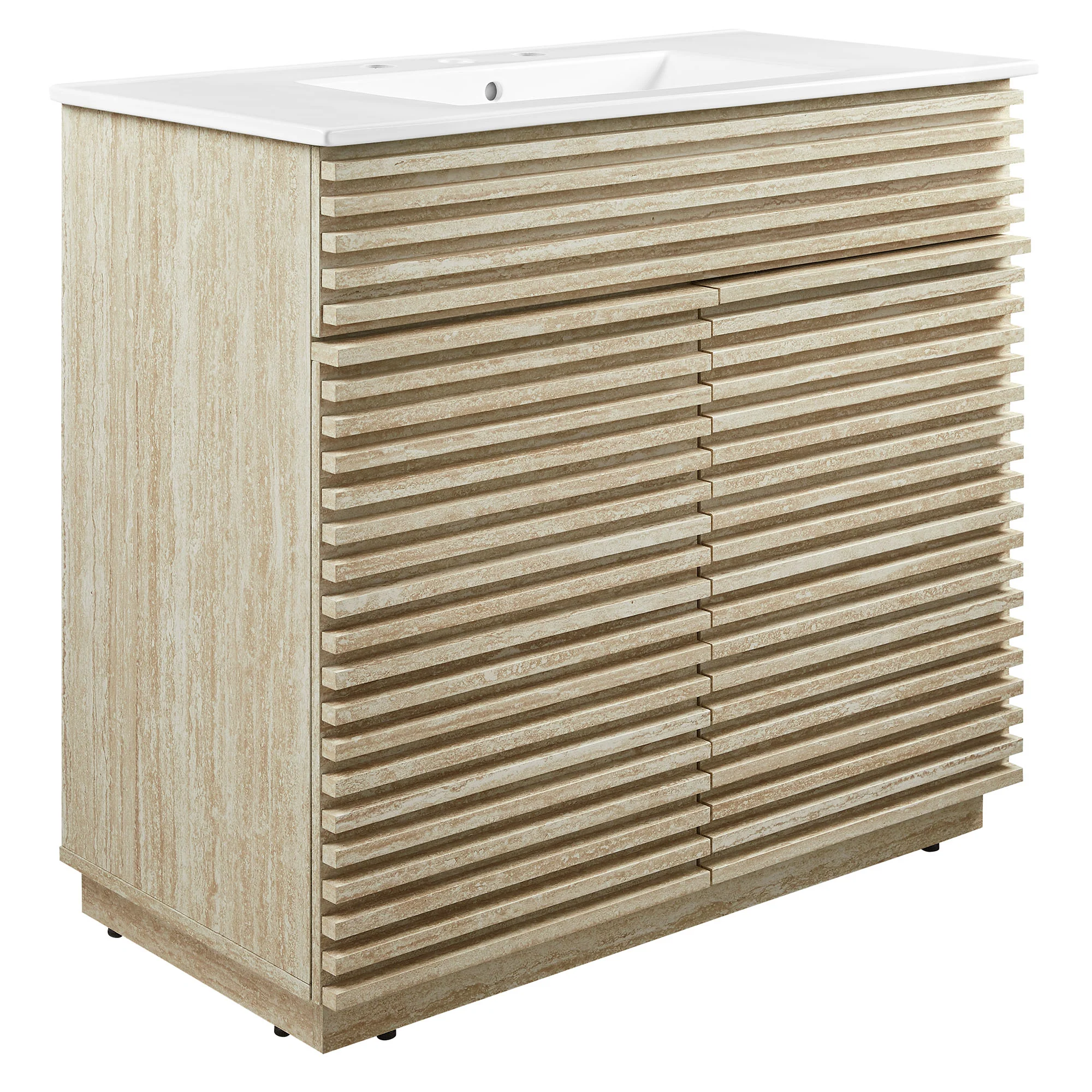Render 36" Faux Travertine Bathroom Vanity With Sink by Modway - Image 2