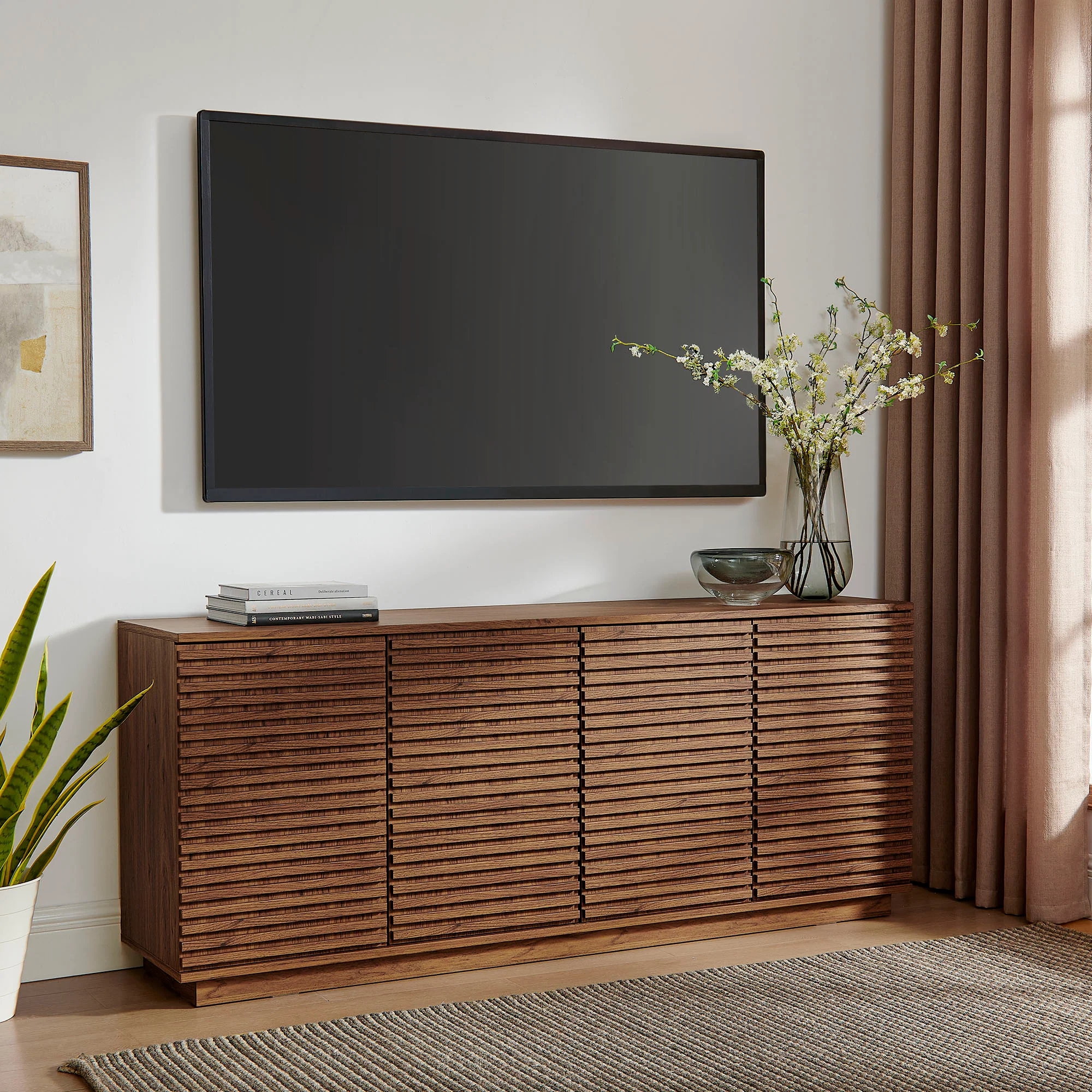 Render 4-Door Fluted Sideboard Cabinet TV Stand by Modway - Image 17