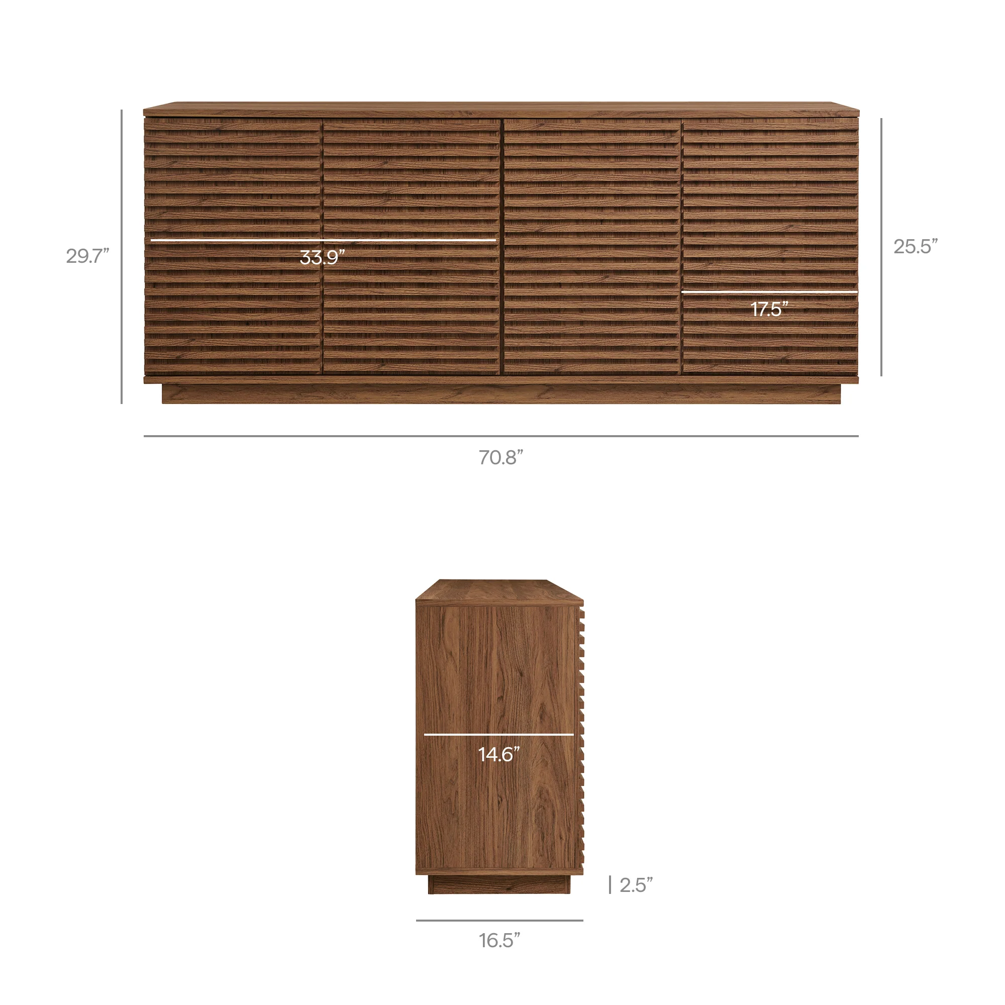 Render 4-Door Fluted Sideboard Cabinet TV Stand by Modway - Image 20