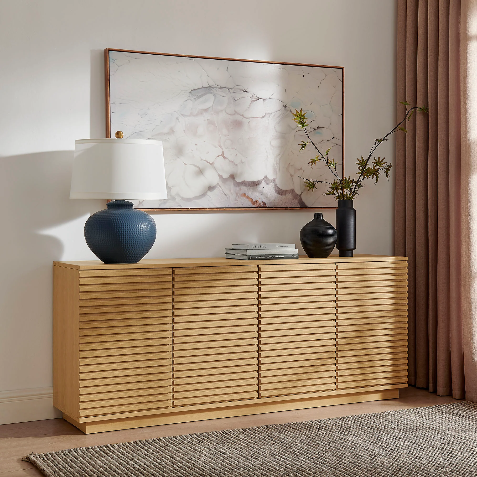 Render 4-Door Fluted Sideboard Cabinet TV Stand by Modway - Image 8