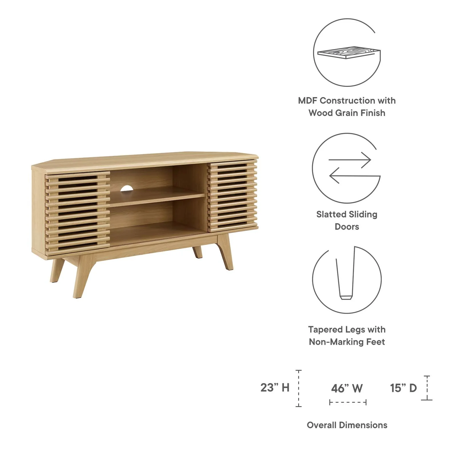 Render 46" Corner TV Stand By Modway - EEI-6157 - Image 15