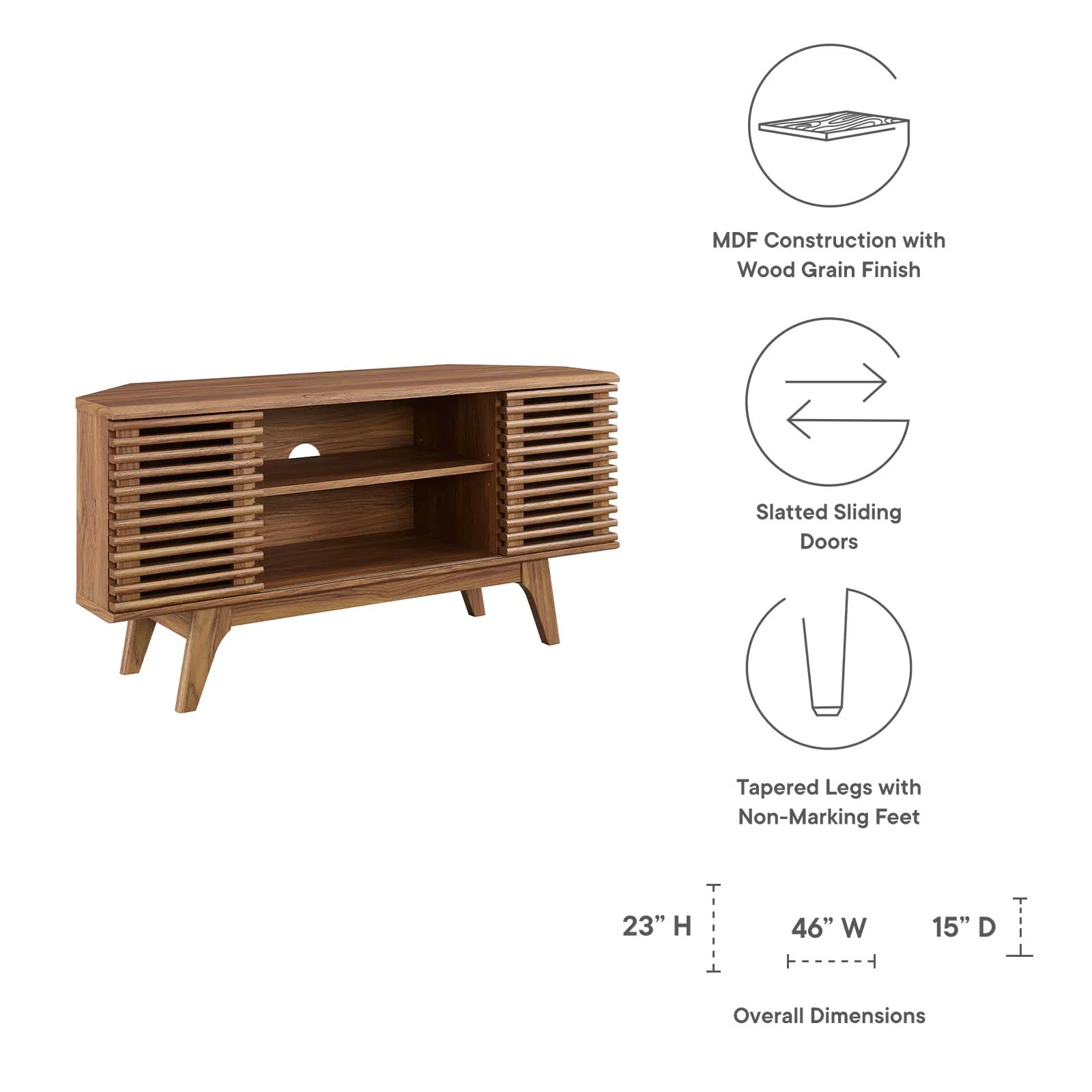 Render 46" Corner TV Stand By Modway - EEI-6157 - Image 23