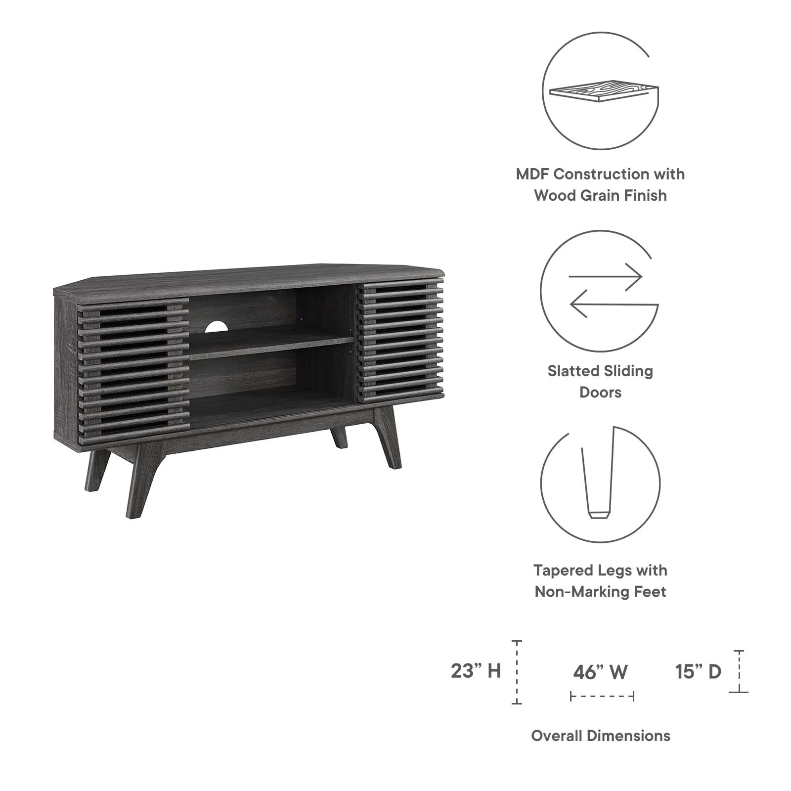 Render 46" Corner TV Stand By Modway - EEI-6157 - Image 7