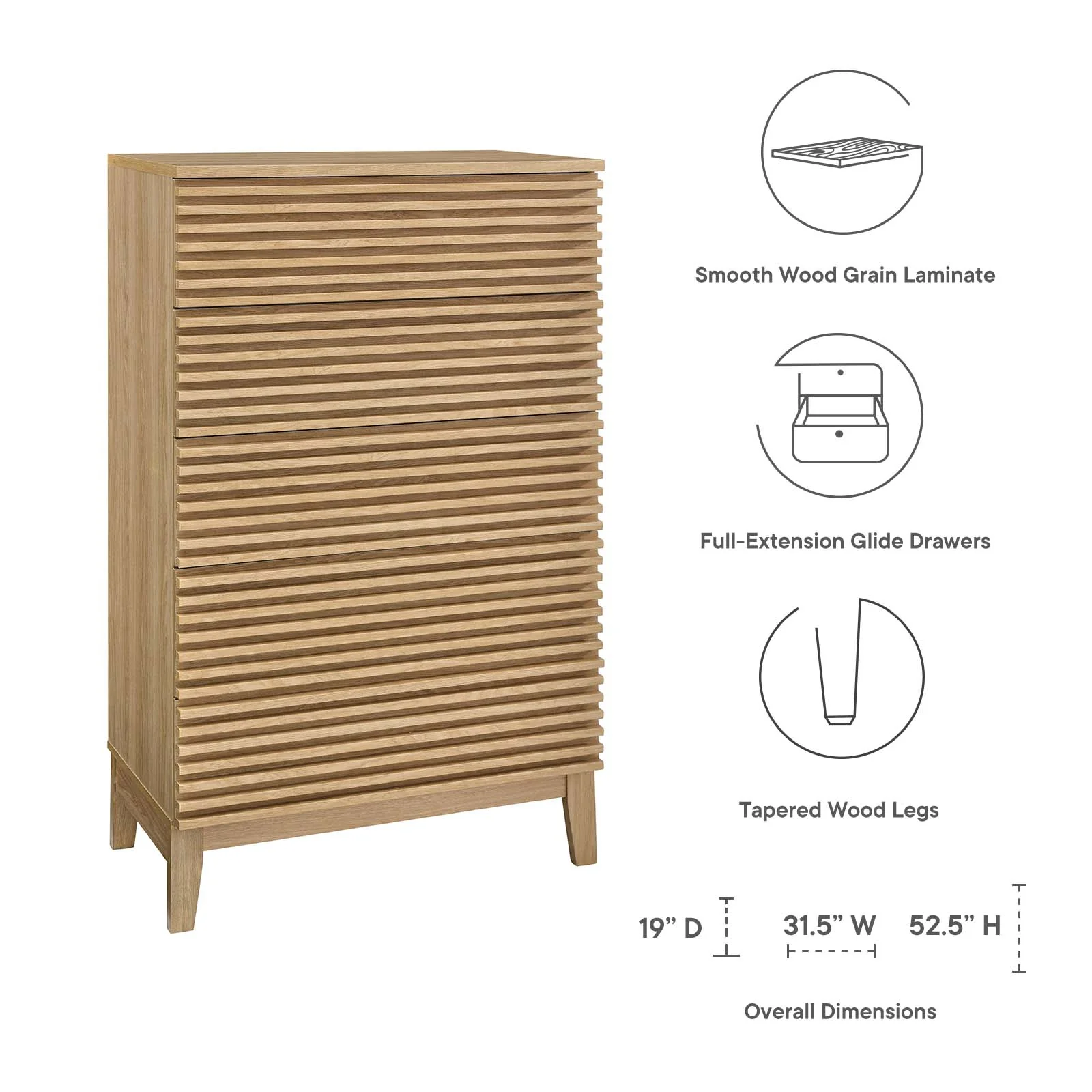Render 5-Drawer Dresser Chest By Modway - MOD-6967 - Image 12