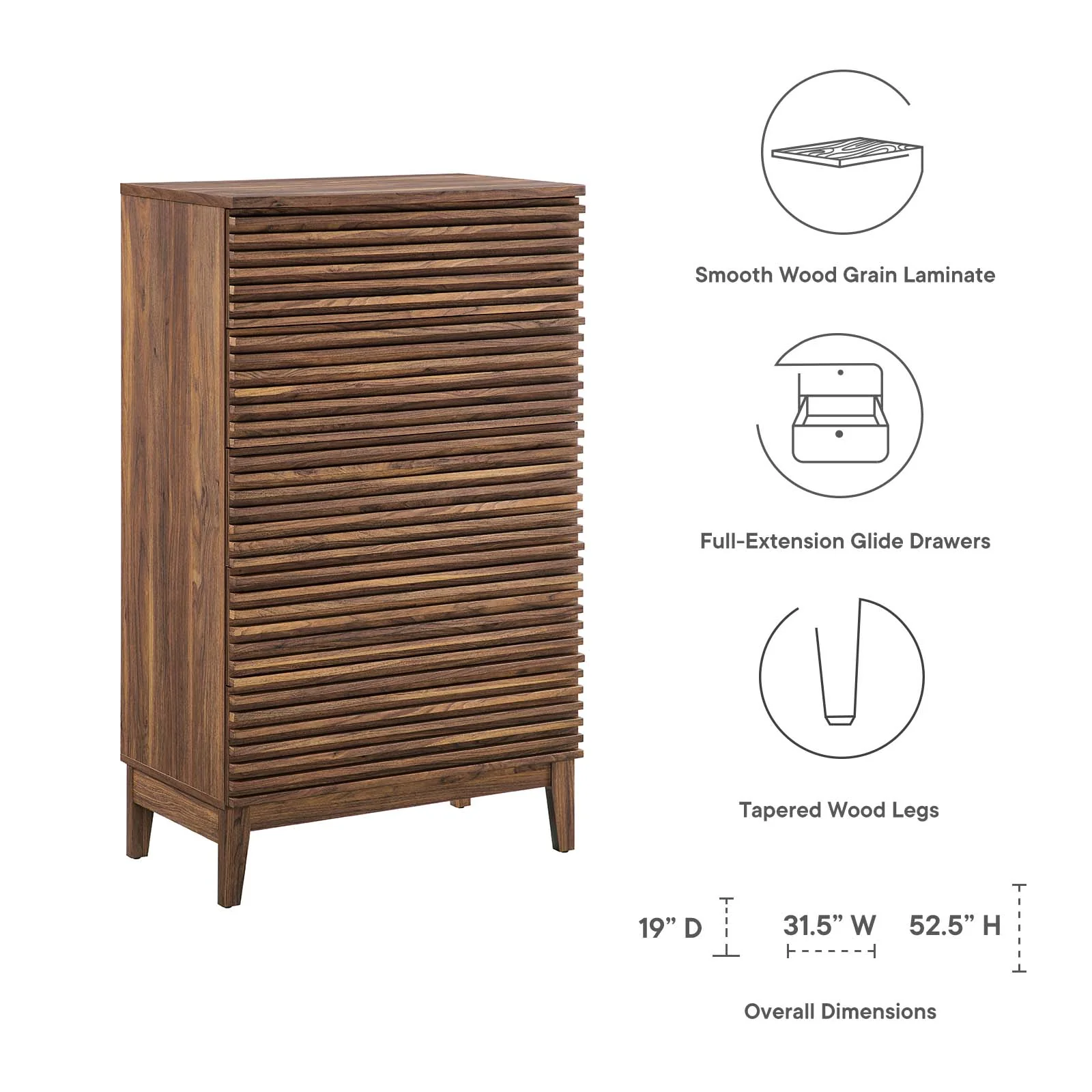 Render 5-Drawer Dresser Chest By Modway - MOD-6967 - Image 15