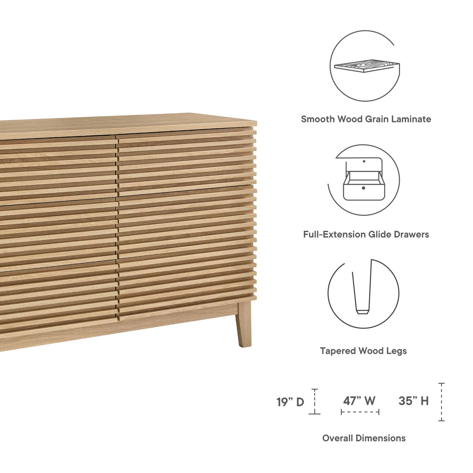 Render 6-Drawer Dresser By Modway - MOD-6968 - Image 12