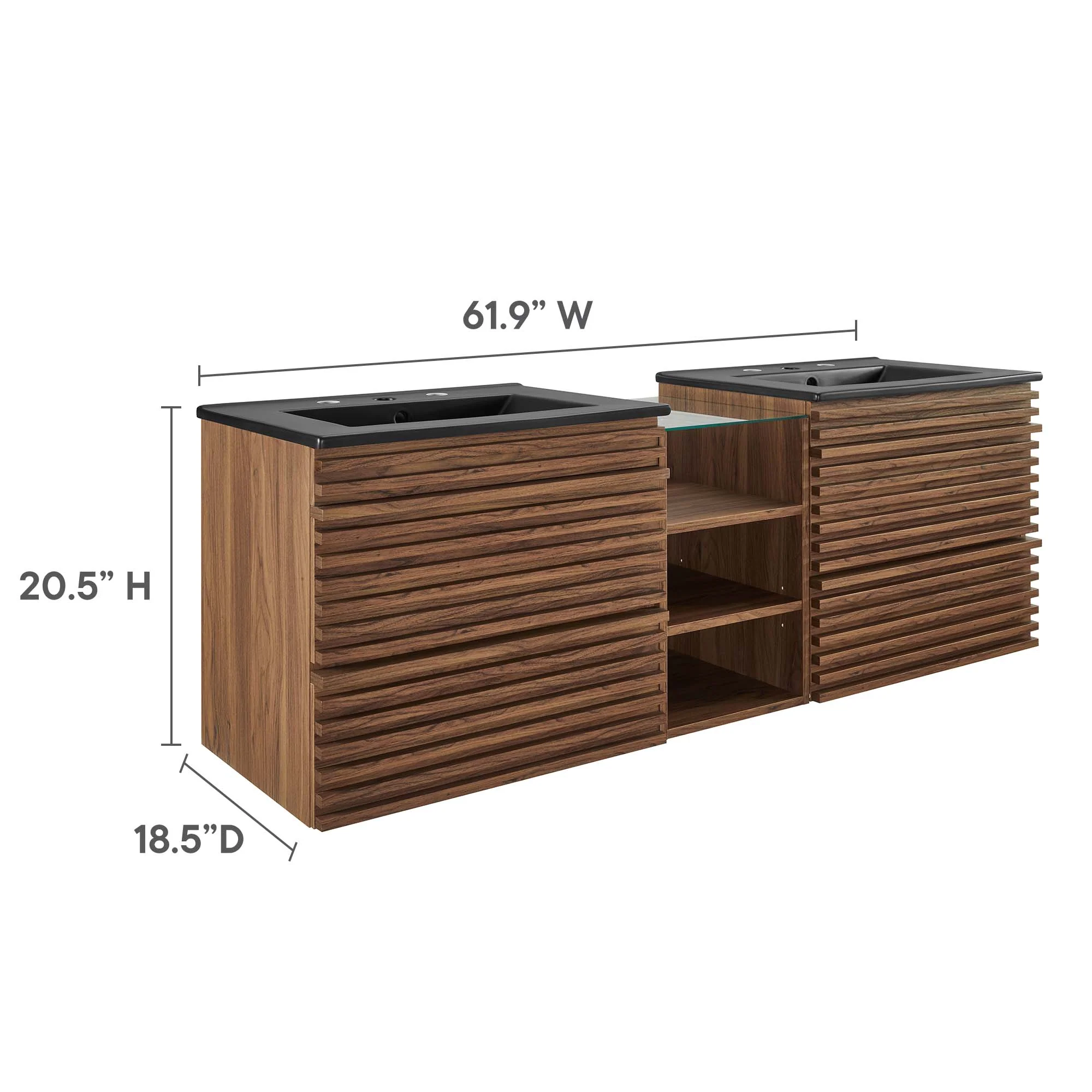 Render 62" Wall-Mount Double Sink Bathroom Vanity by Modway - Image 10