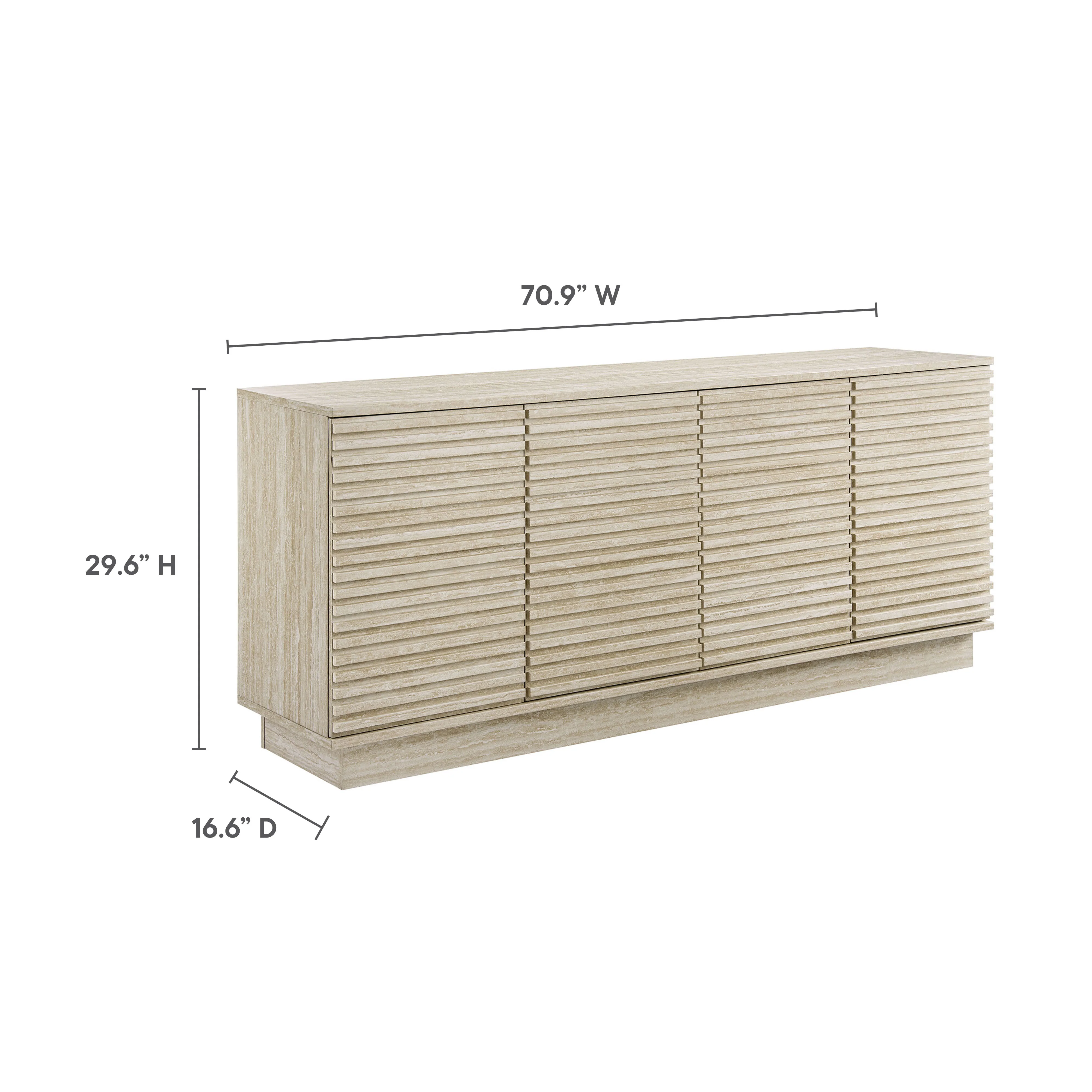 Render 70" Faux Travertine Sideboard Cabinet TV Stand by Modway - Image 10