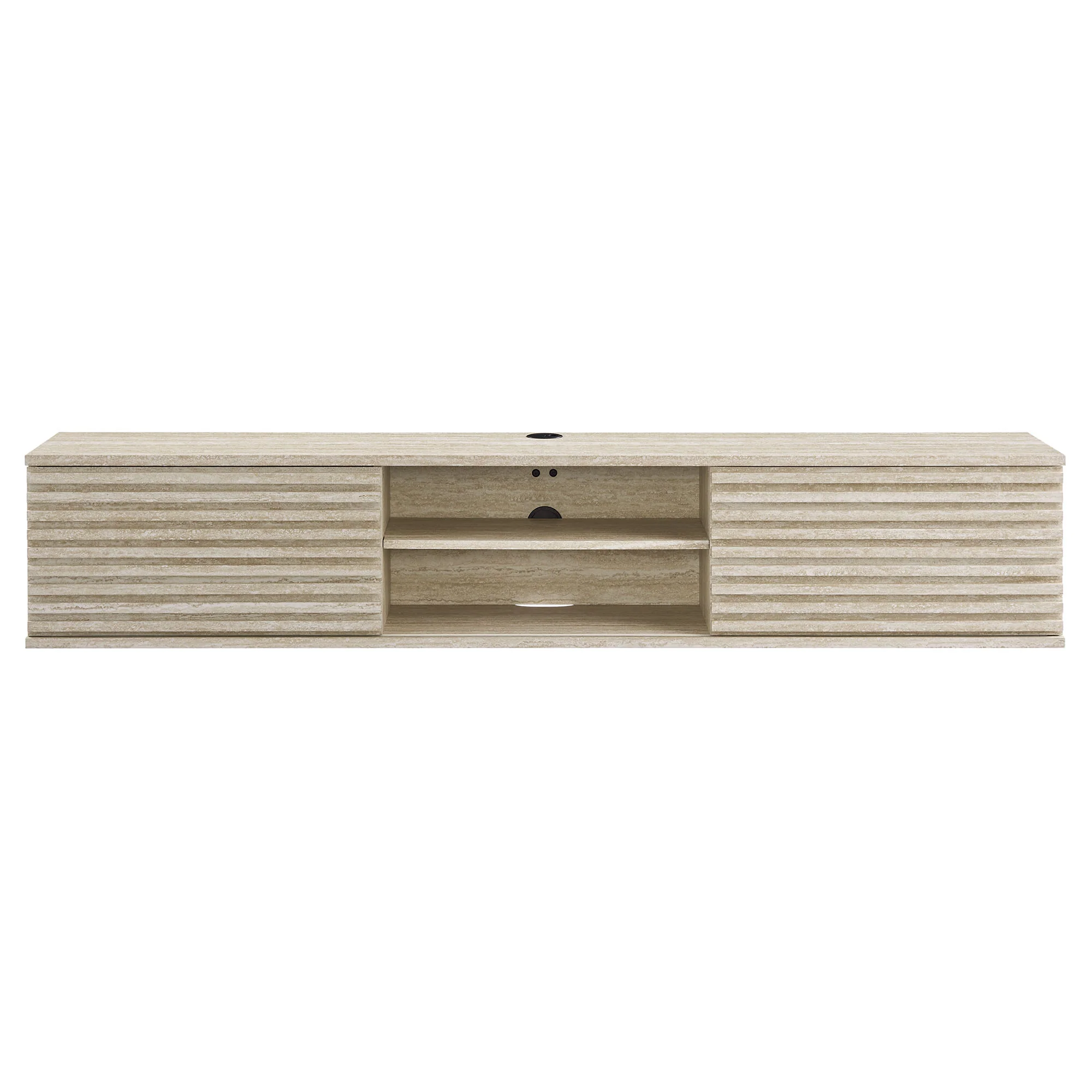 Render 70" Faux Travertine Wall-Mount Media Console TV Stand by Modway - Image 3