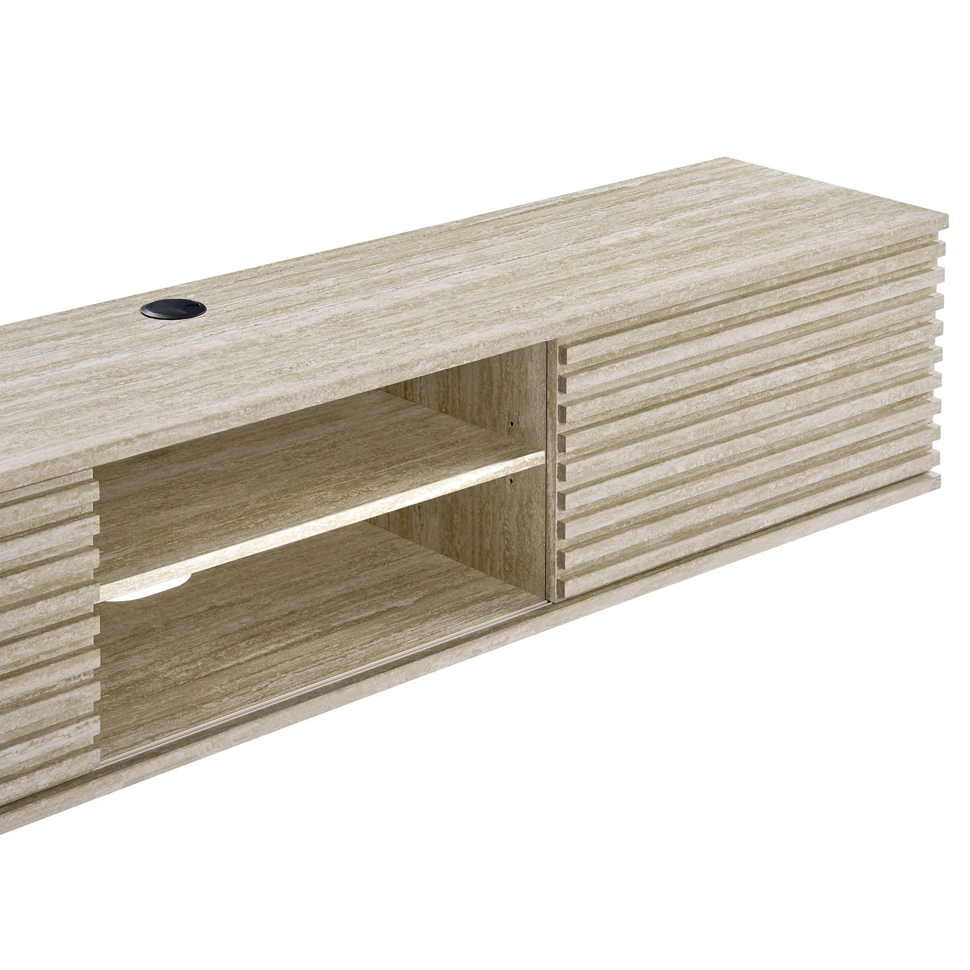 Render 70" Faux Travertine Wall-Mount Media Console TV Stand by Modway - Image 5
