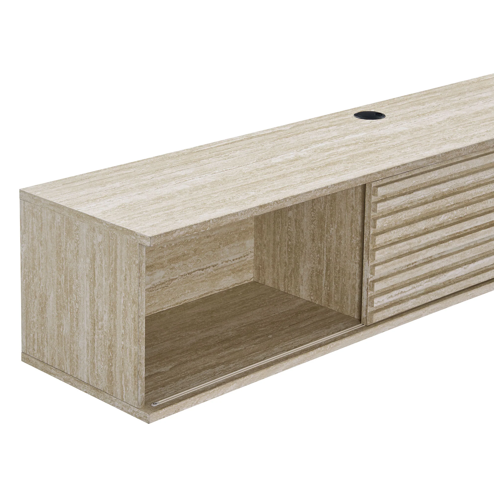 Render 70" Faux Travertine Wall-Mount Media Console TV Stand by Modway - Image 6