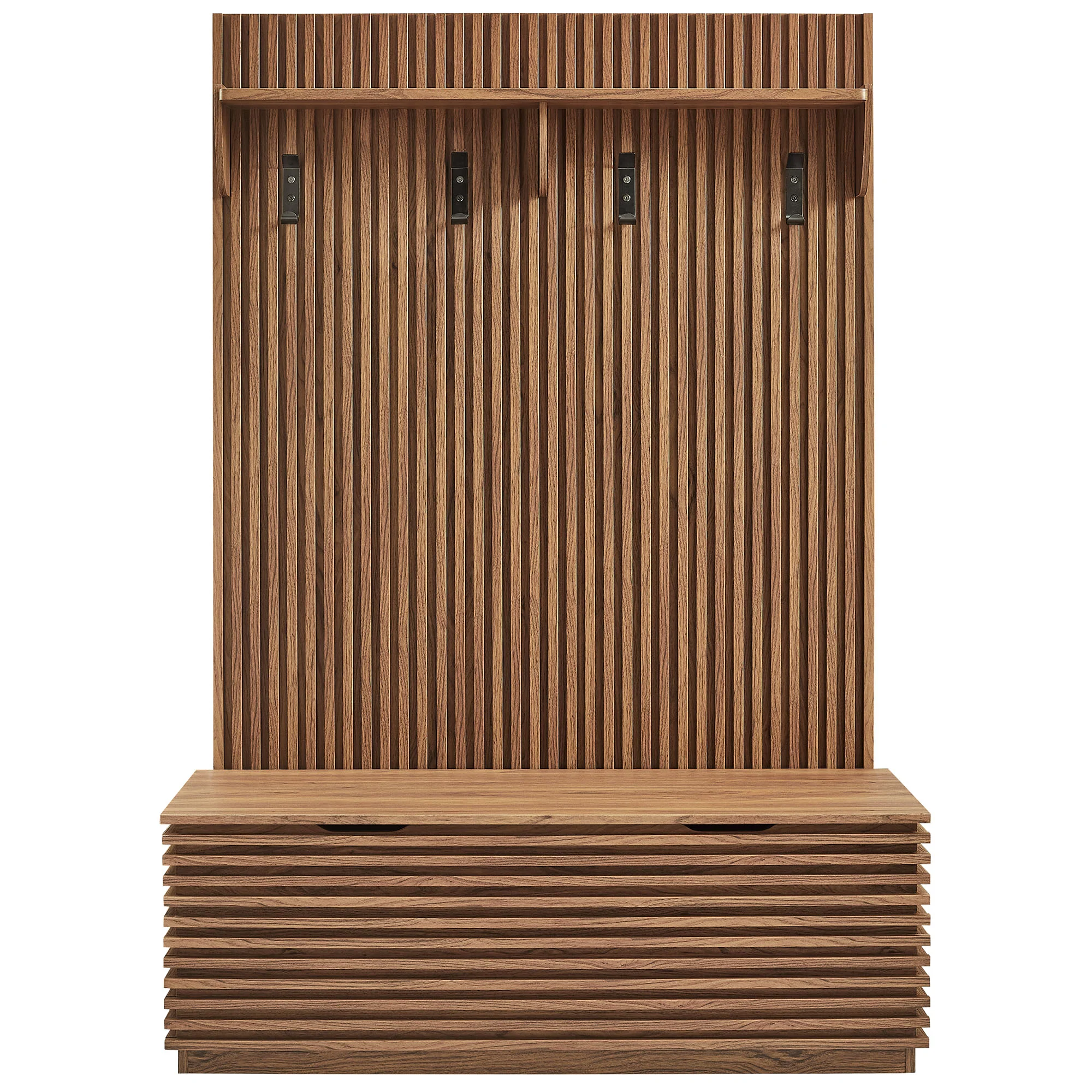 Render Fluted 3-in-1 Hall Tree With Storage Bench and Coat Rack by Modway - Image 10